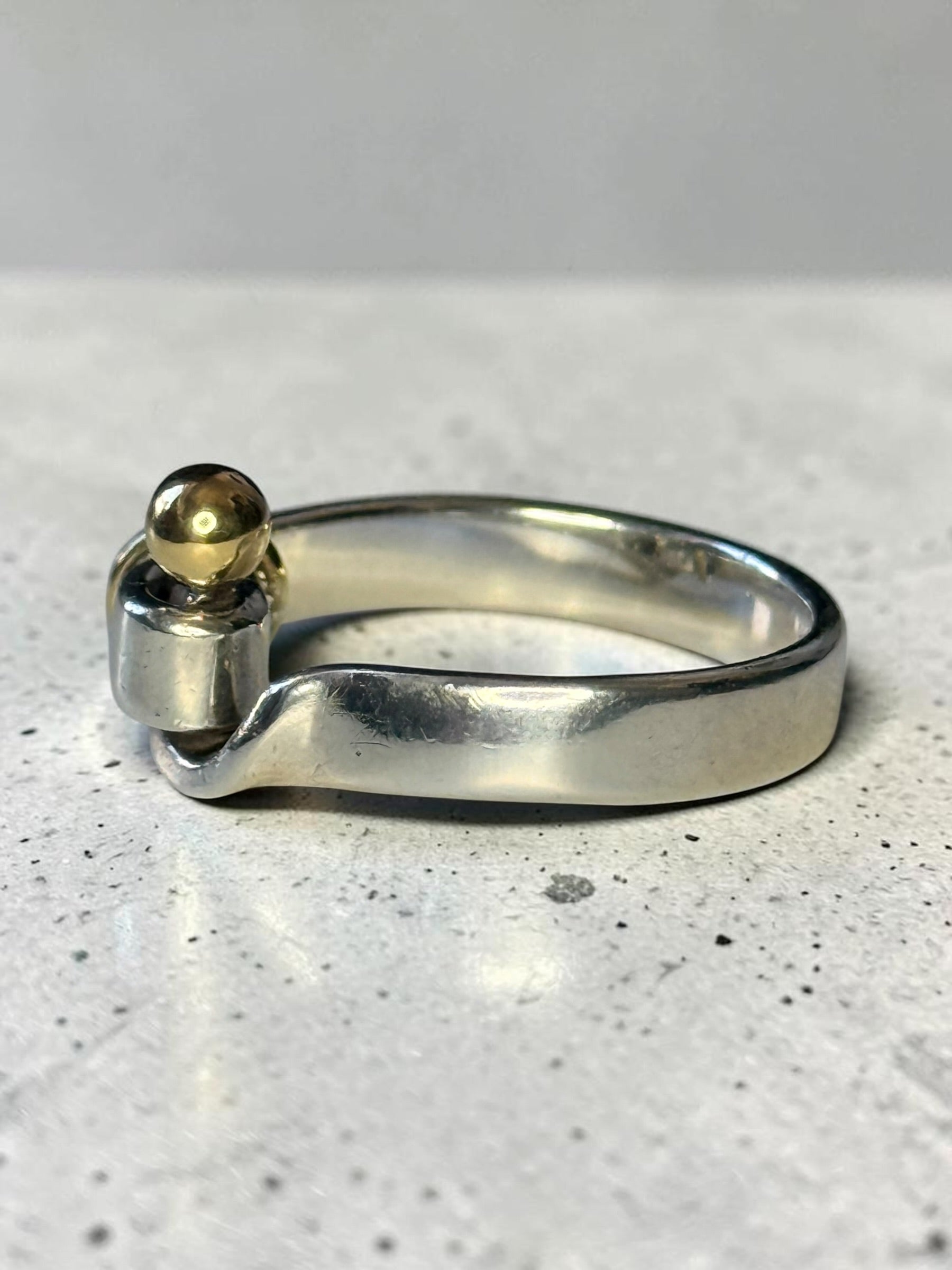 Tiffany & Co 18kt Gold & Silver Hook & Eye Ring