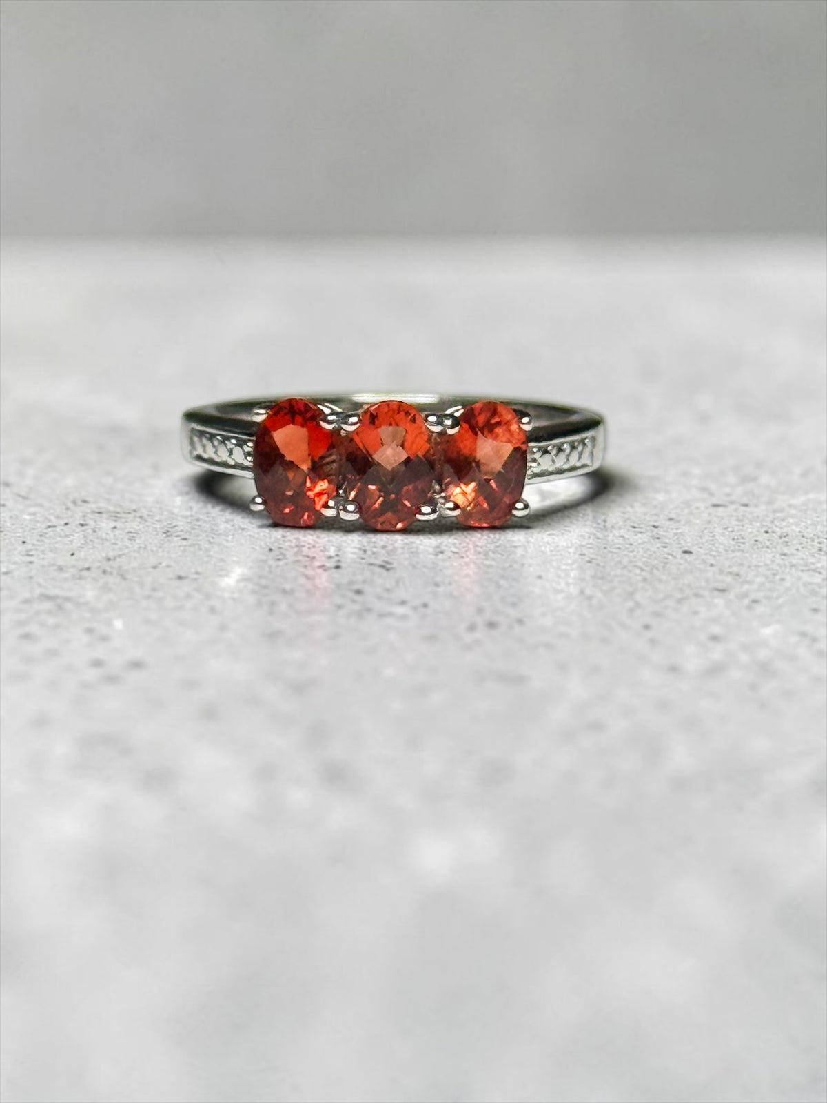 Mongolian 1.17ct Andesine Trilogy 925 Ring Size N 1/2