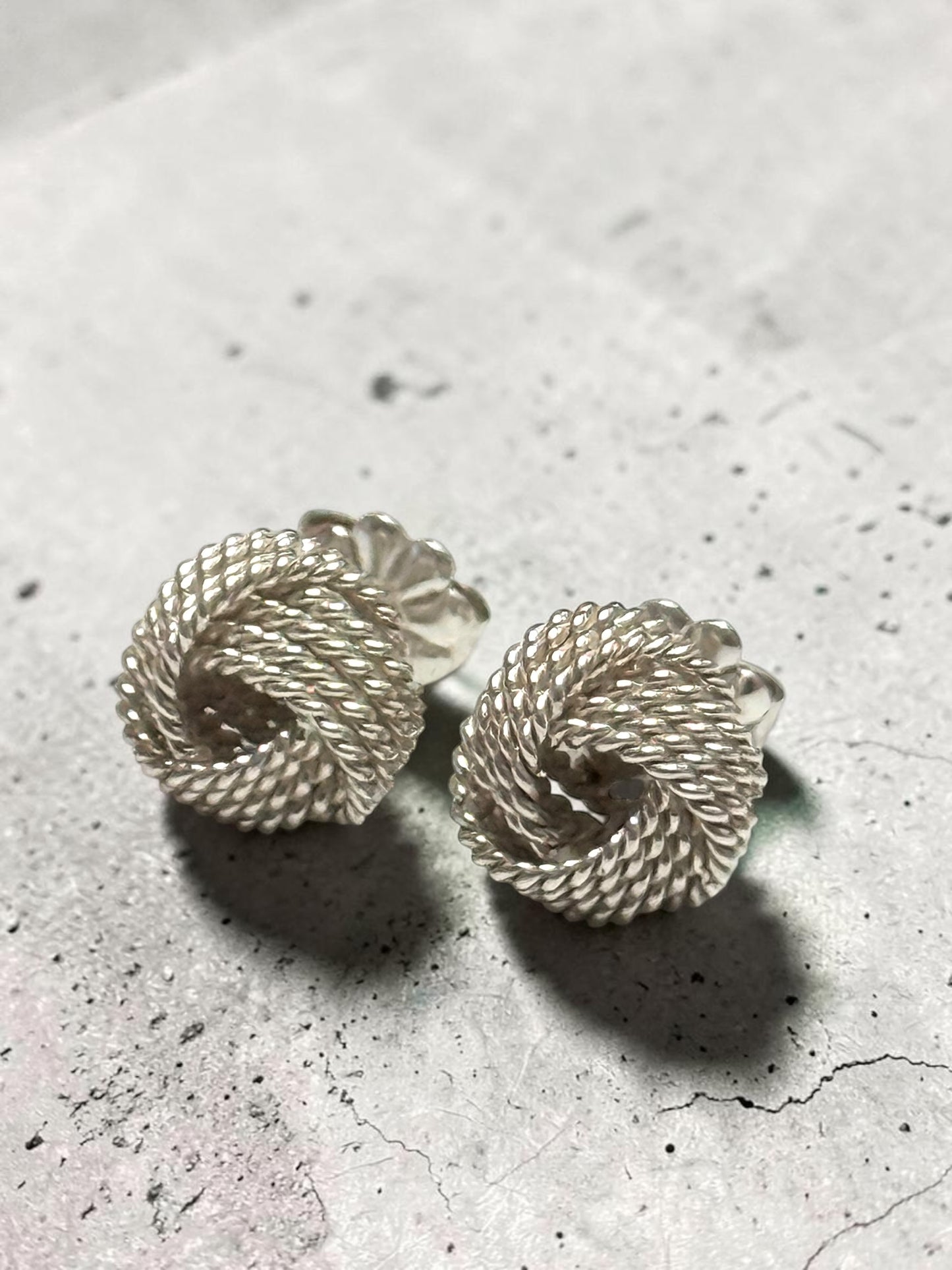 Tiffany & Co Knot Earrings 925 Silver With Original Backs