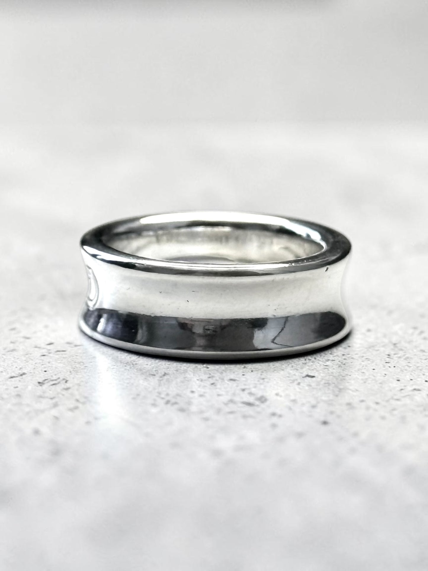 Tiffany & Co Concave Band 1837 Silver 925 Ring Size H 1/2