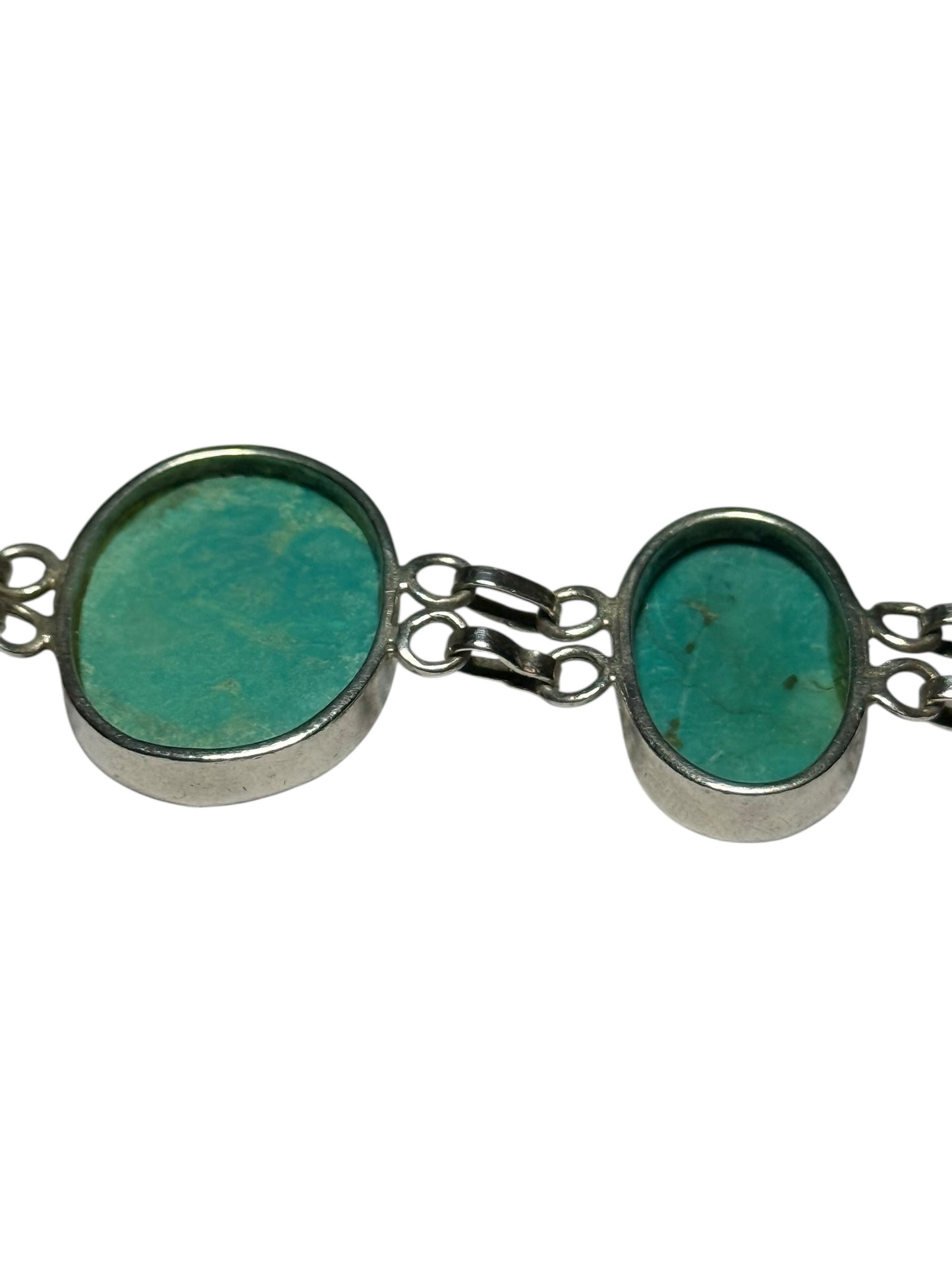 Vintage Silver And Natural Turquoise Bracelet