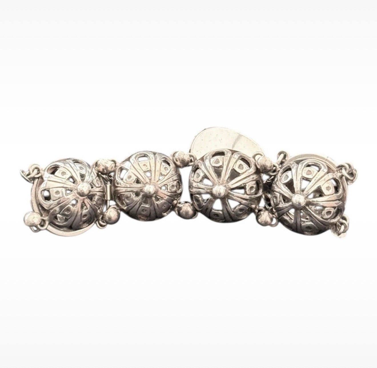 Devine Vintage Silver Mounted Brown Chalcedony & Silver Bracelet