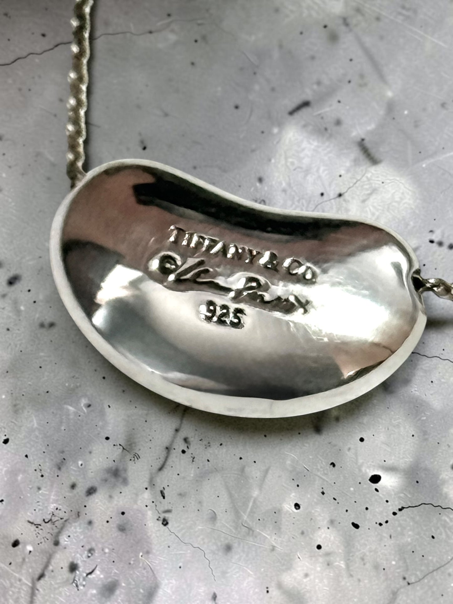 Tiffany & Co Elsa Peretti 19mm Bean Necklace Silver 925 Authentic