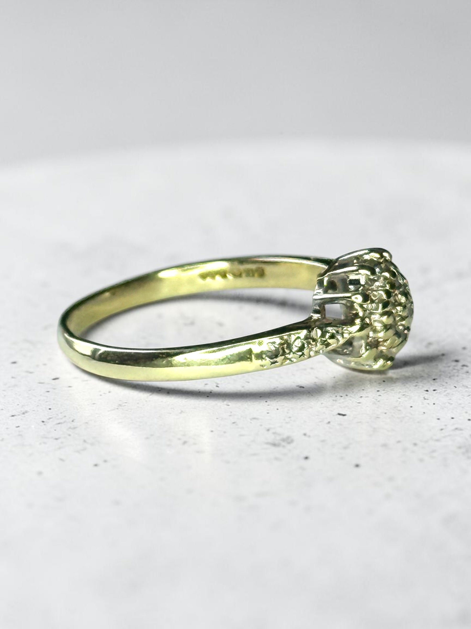Diamond Cluster 9ct Gold Ring Hallmarked Size L 1/2