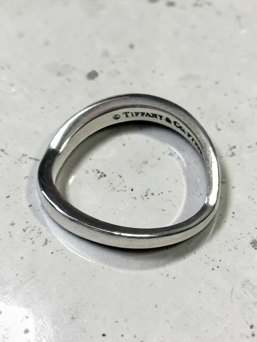 Tiffany & Co V Platinum Band Hallmarked Size J 1/2