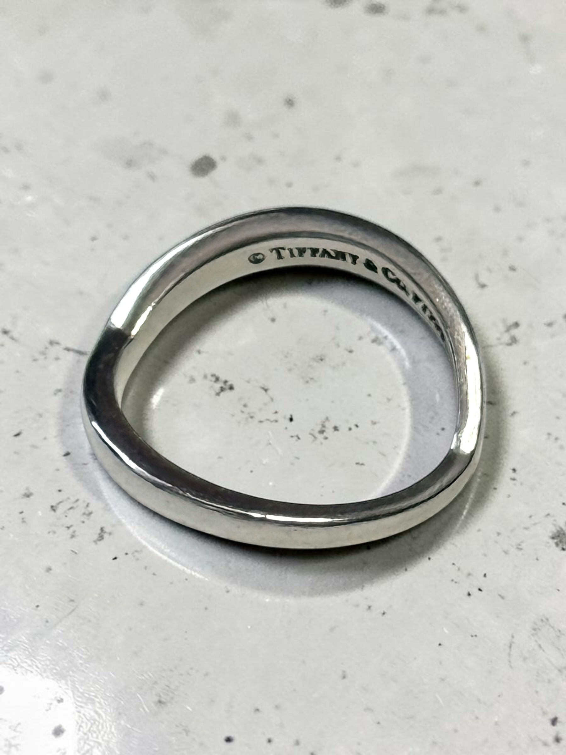 Tiffany & Co V Platinum Band Hallmarked Size J 1/2