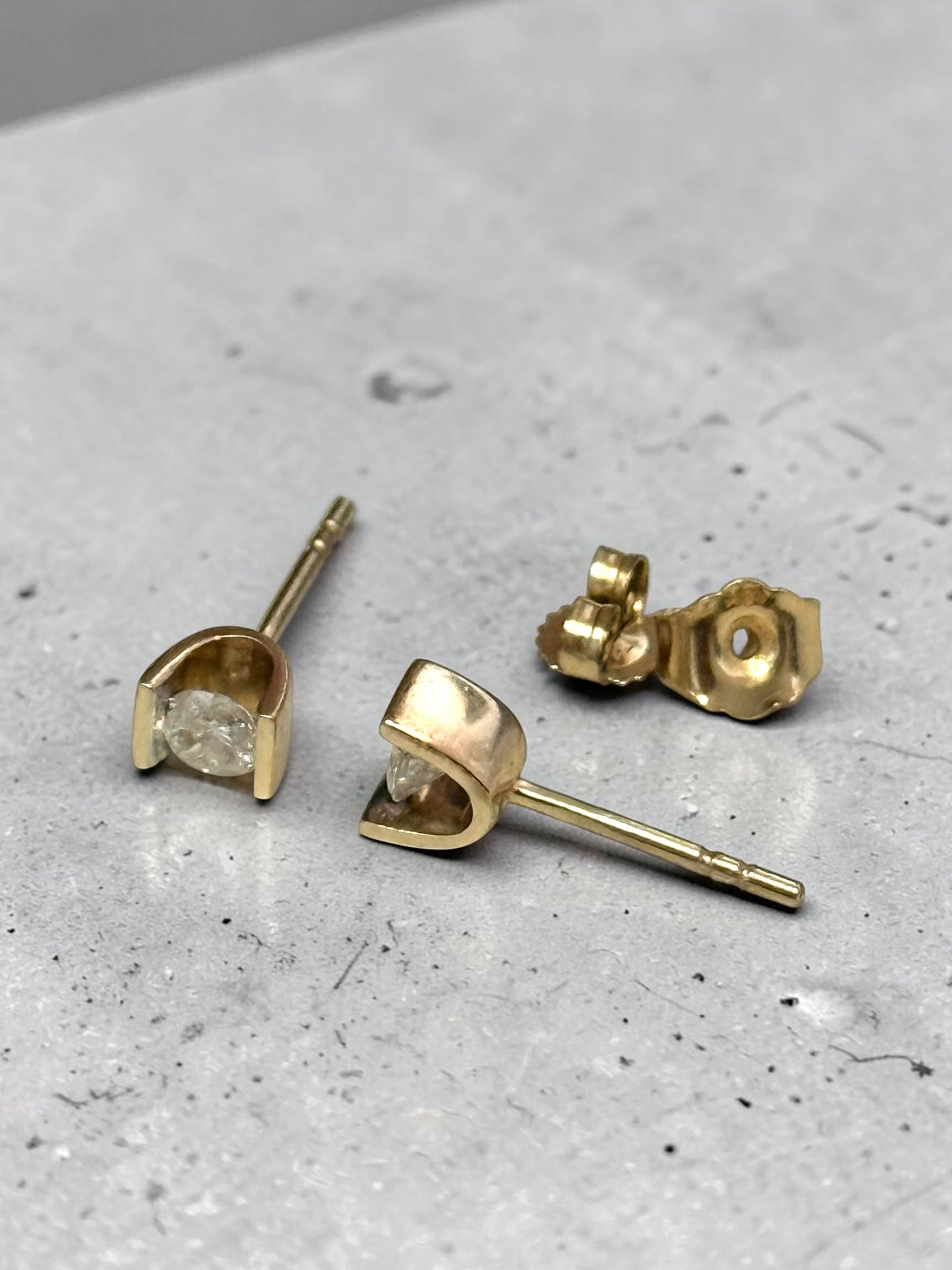 0.34ct Diamond Tension Set Stud Earrings 9k Gold