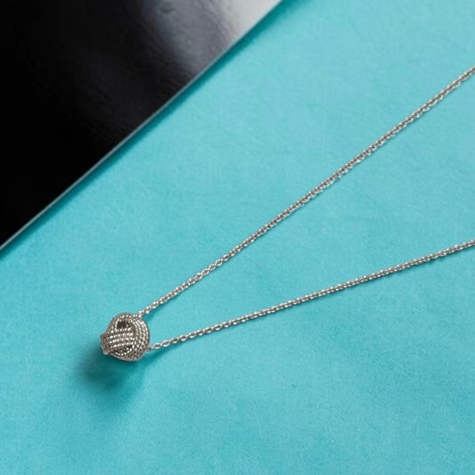 Tiffany & Co Knot Pendant & Chain 925 Silver