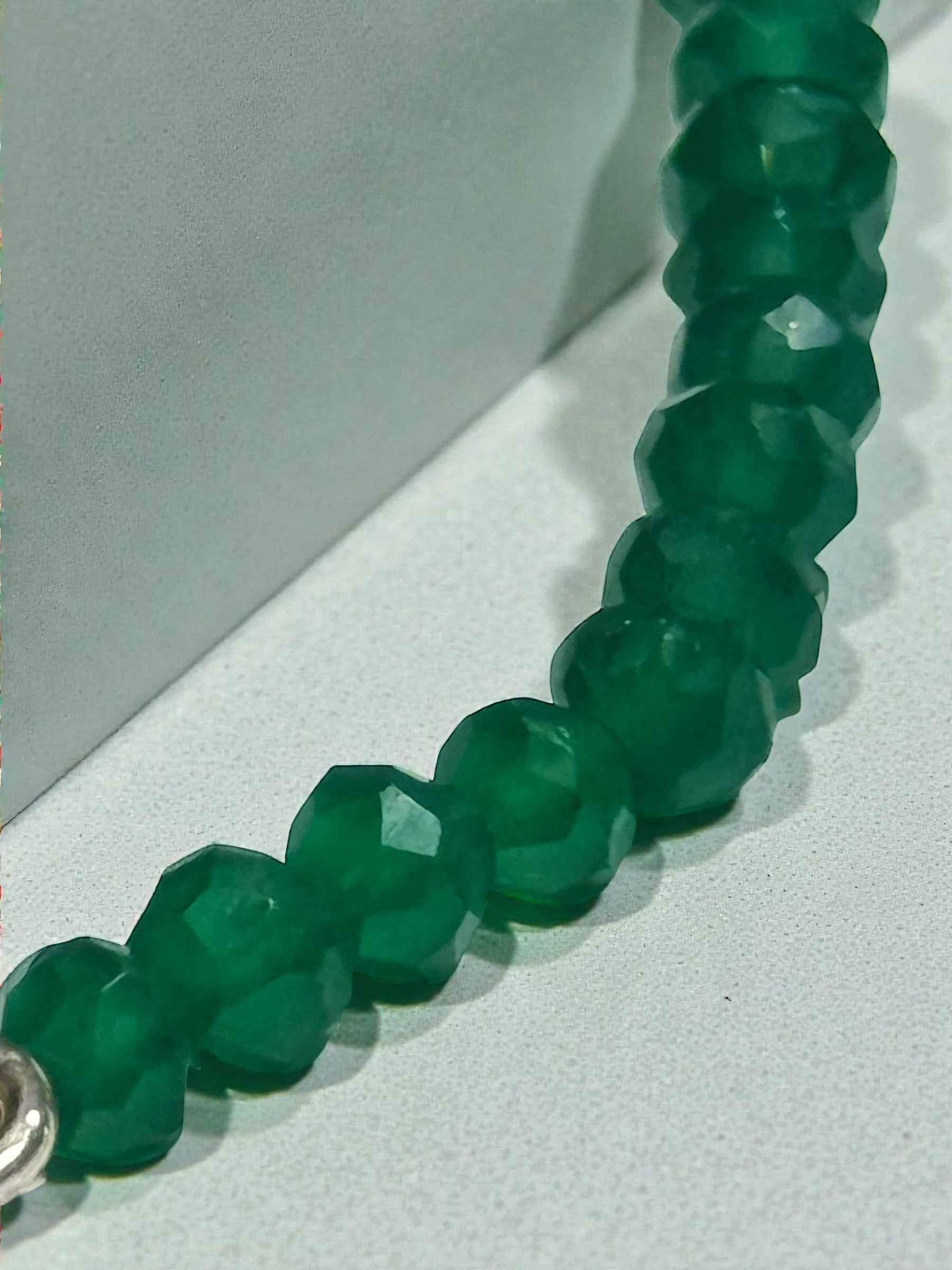 Silver Verde Onyx Beaded Bracelet