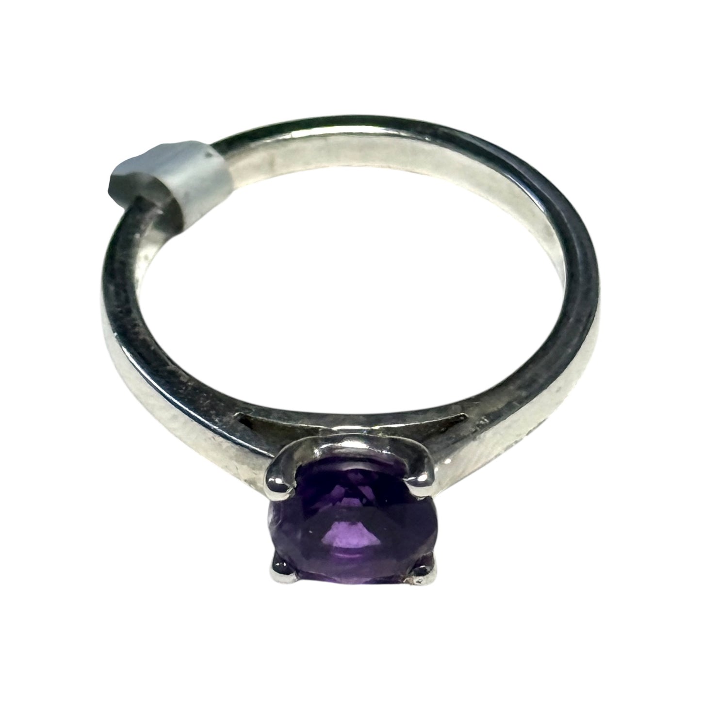 New 1.28ct Amethyst Solitaire Silver Ring Size P 1/2 CSC