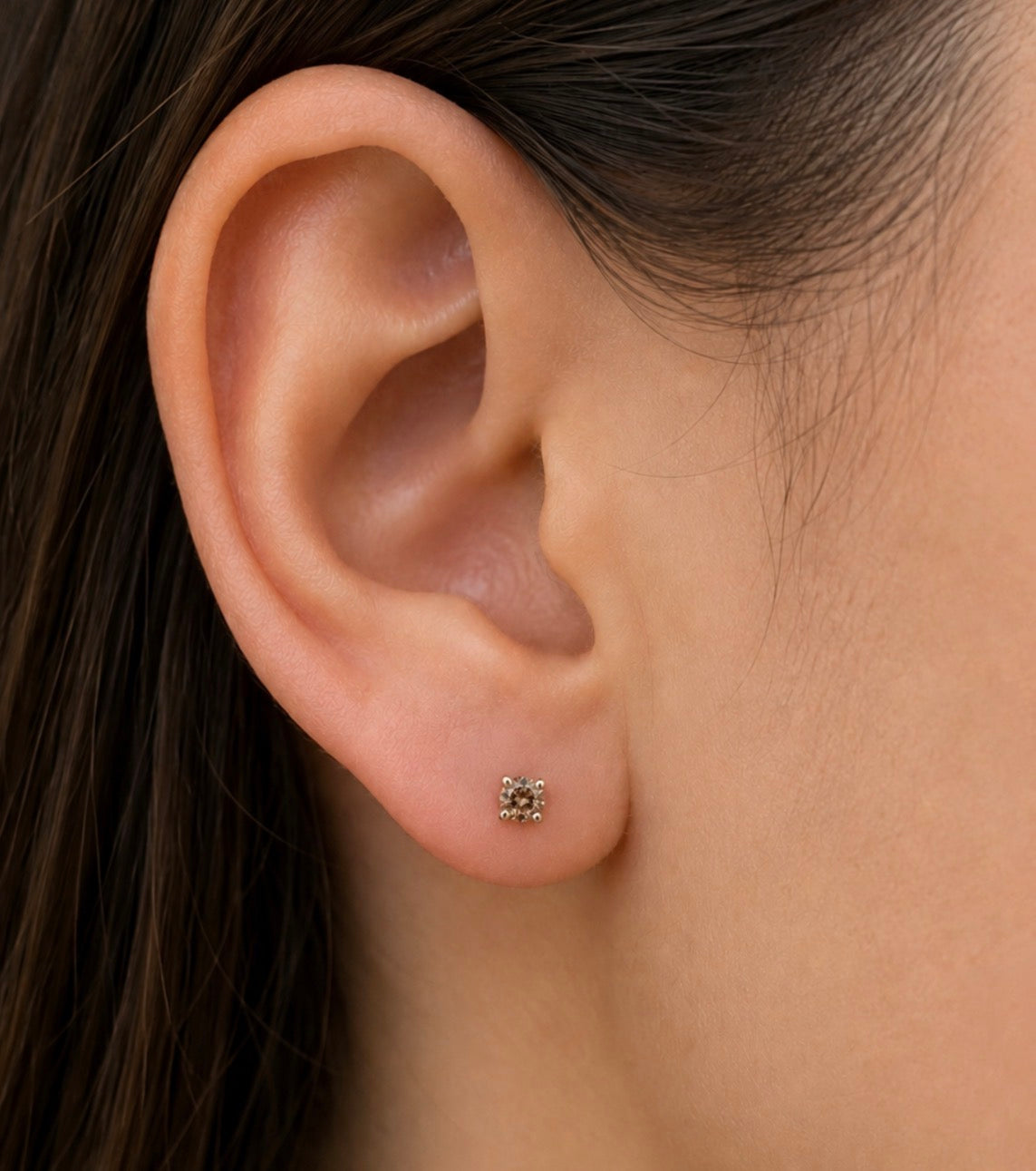 0.2ct Champagne Diamond 9K Rose Gold Earring Studs