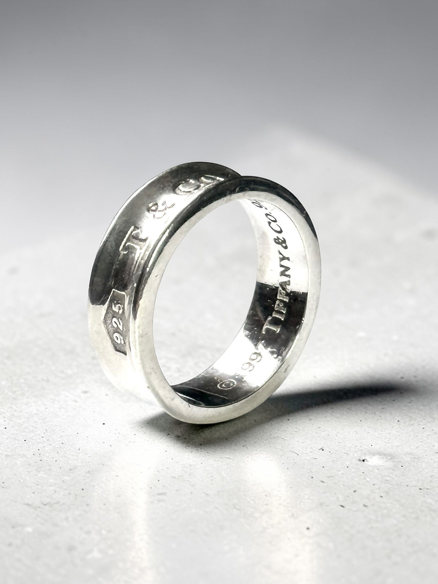 Tiffany & Co Concave Band 1837 Silver 925 Ring Size O 1/2