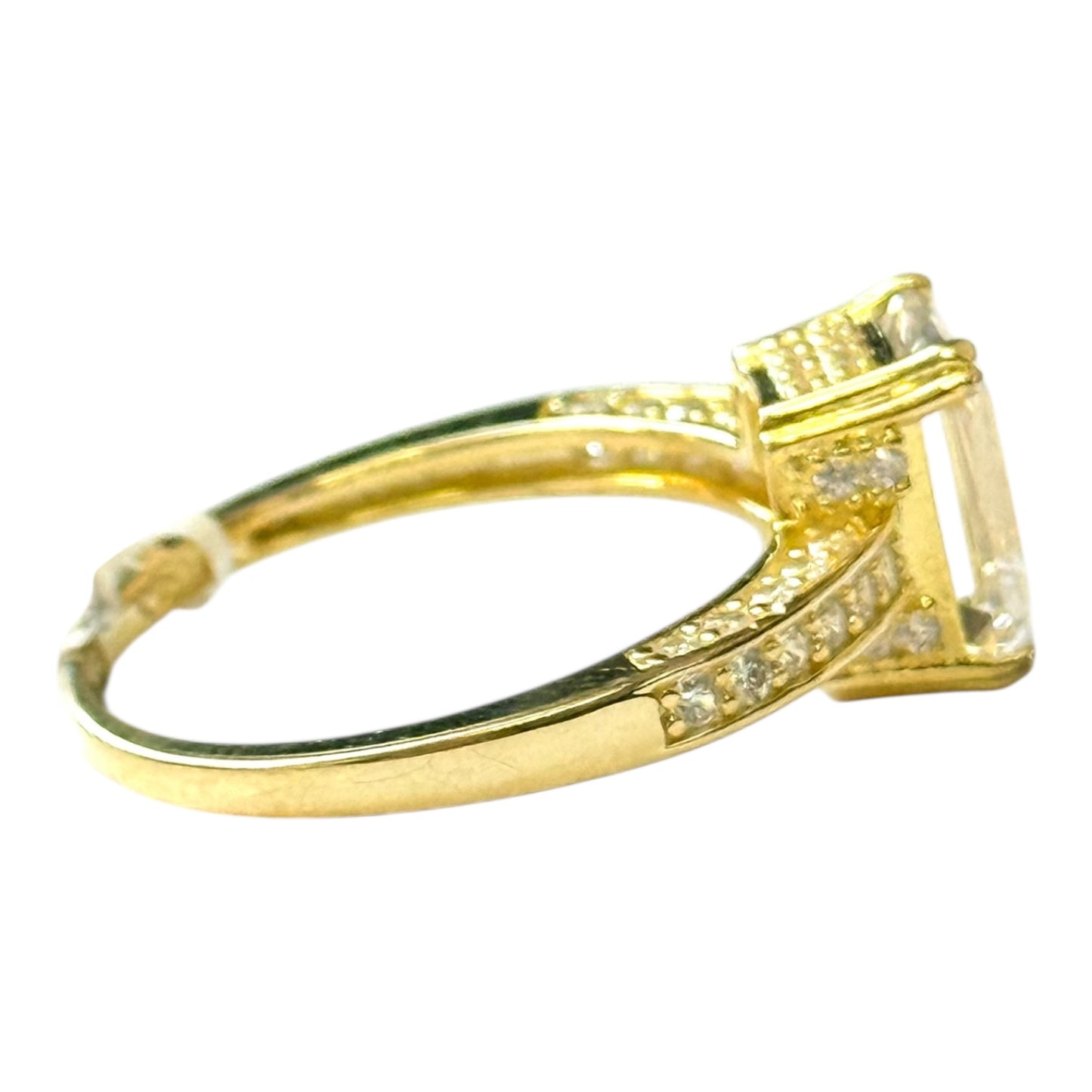 New Rock Crystal GP Silver Ring Size T