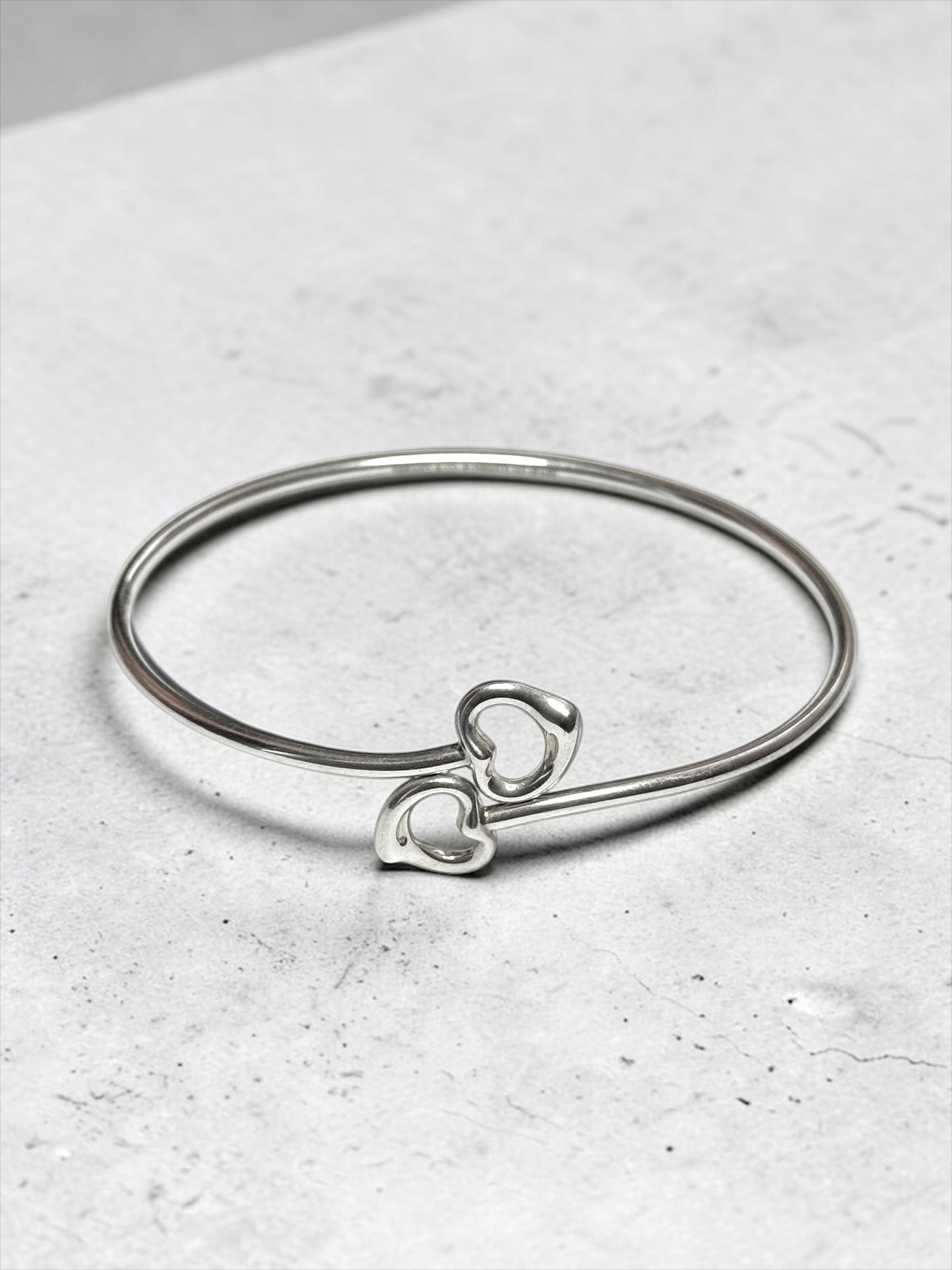 Tiffany & Co Peretti Open Heart Bangle 925 Silver