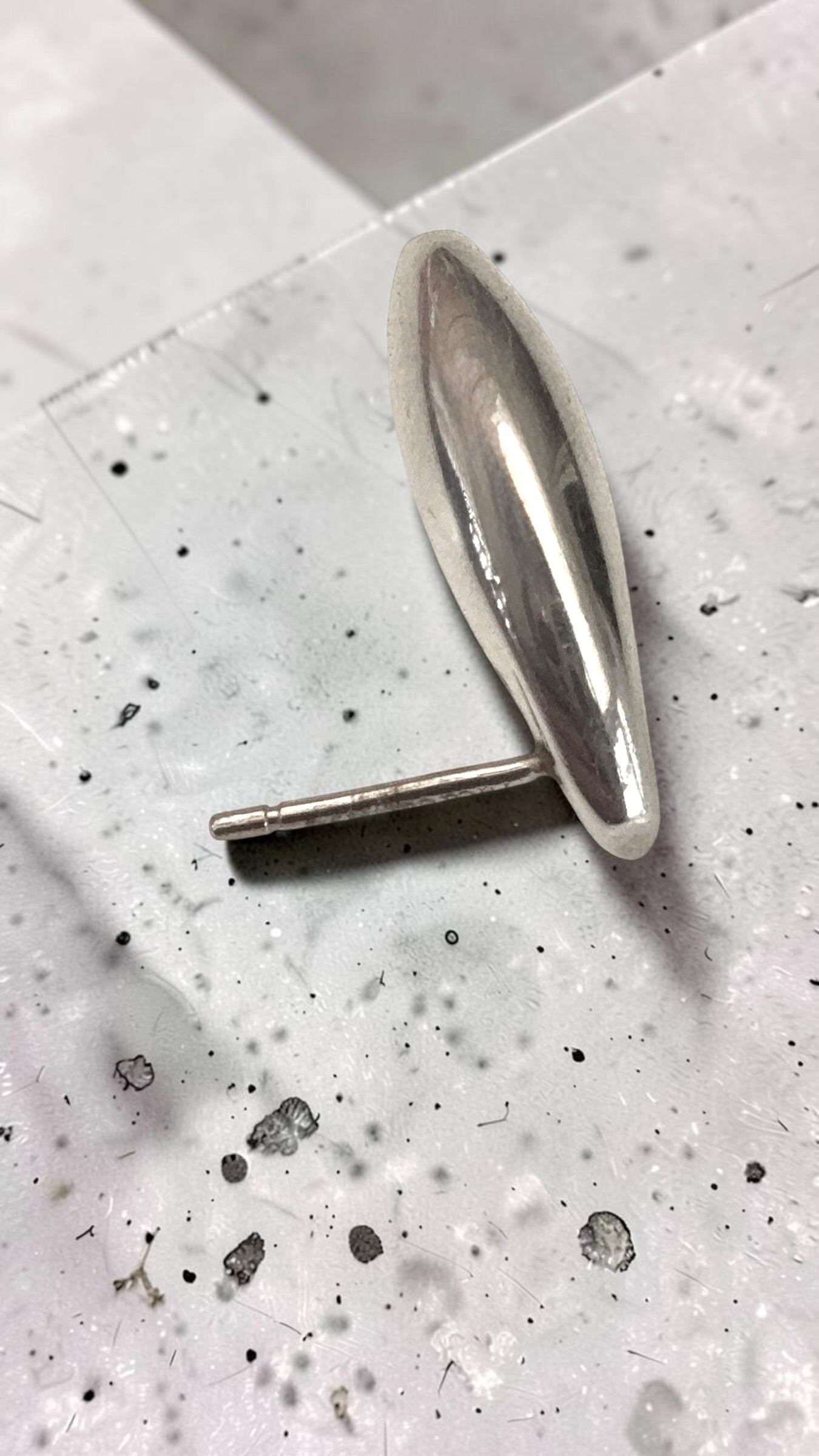 Very Rare Tiffany & Co Frank Gehry Fish Drop Stud Earrings Silver 925