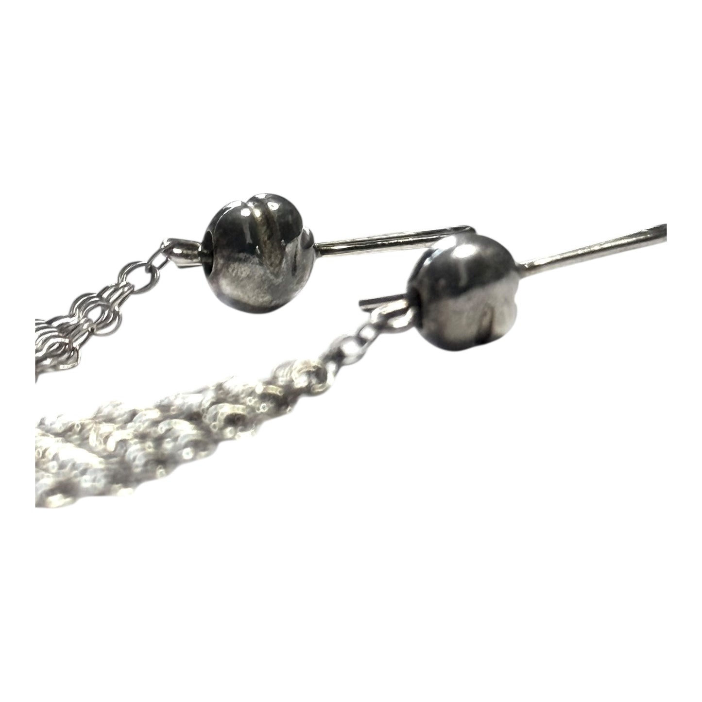 Tiffany & Co. 1981 Rare Vintage Elsa Peretti Silver Mesh Dangle Hook Earrings