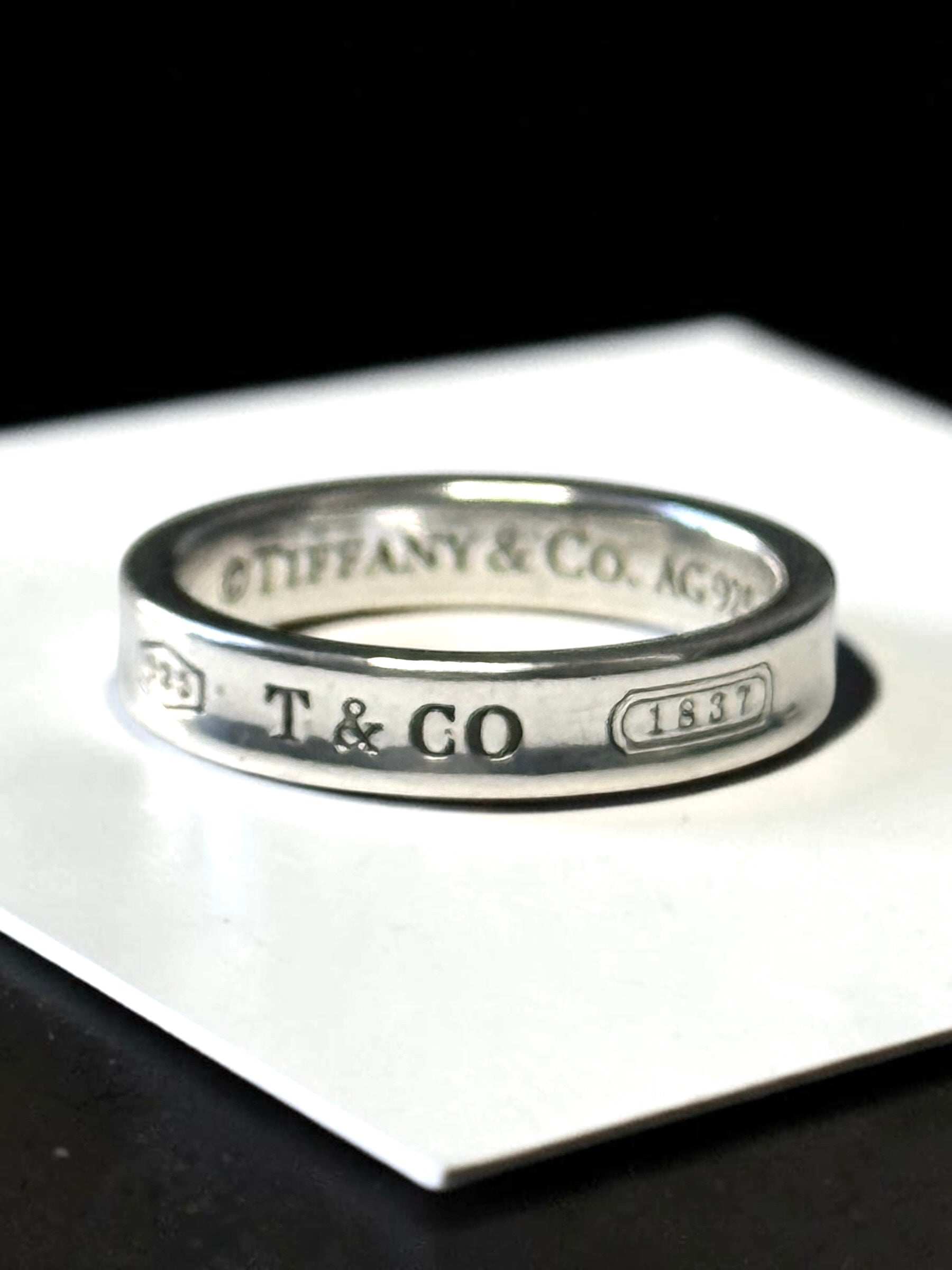 Tiffany & Co Concave Narrow Band 1837 Silver 925 Ring Size L