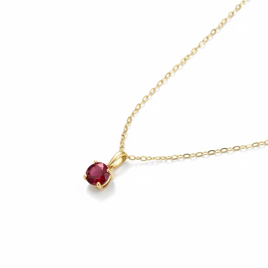 New AAA Ruby 9ct Gold Pendant & 18" 9ct Gold Chain