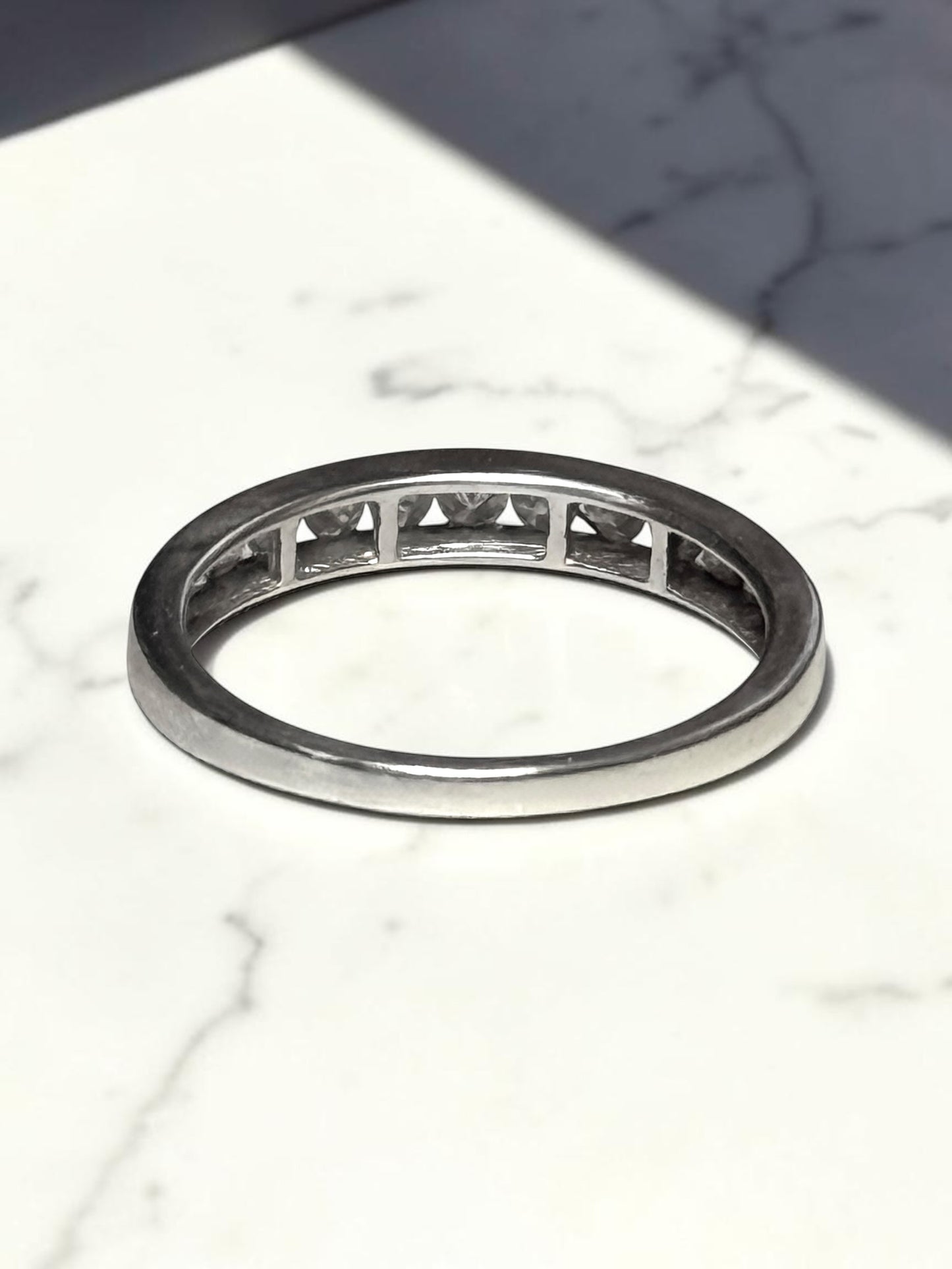 Super Condition 1/2 Carat Diamond White Gold 9K Channel Set Ring