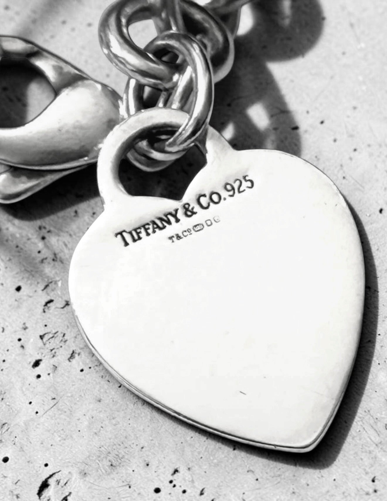 Vintage Tiffany & Co Hallmarked Heart Bracelet 7.5”