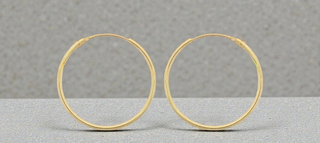 9ct Gold 20mm Hinged Hoop Earrings
