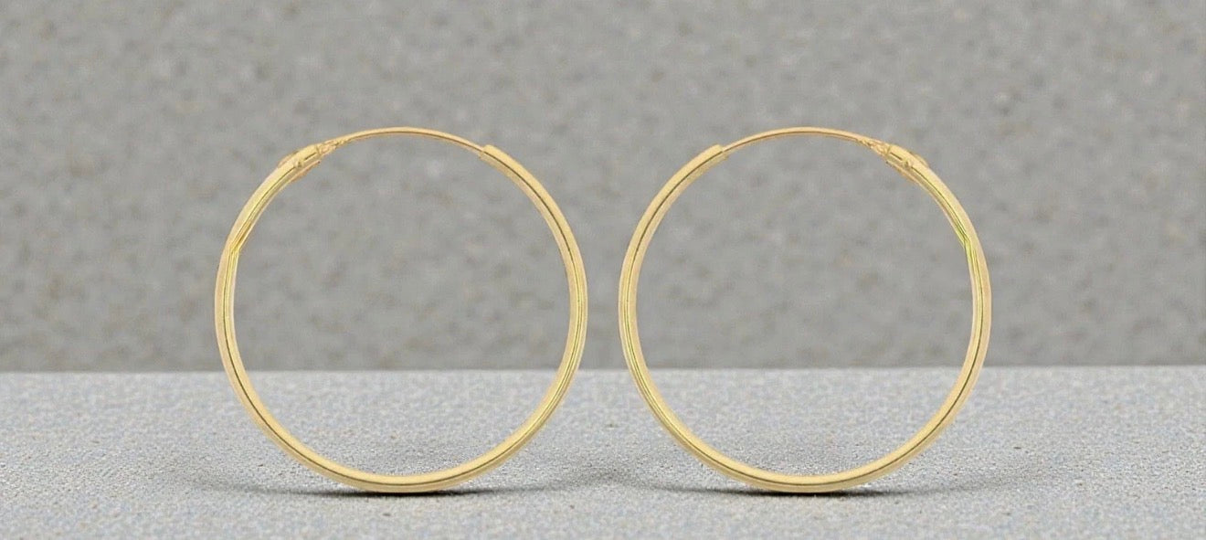 9ct Gold 20mm Hinged Hoop Earrings