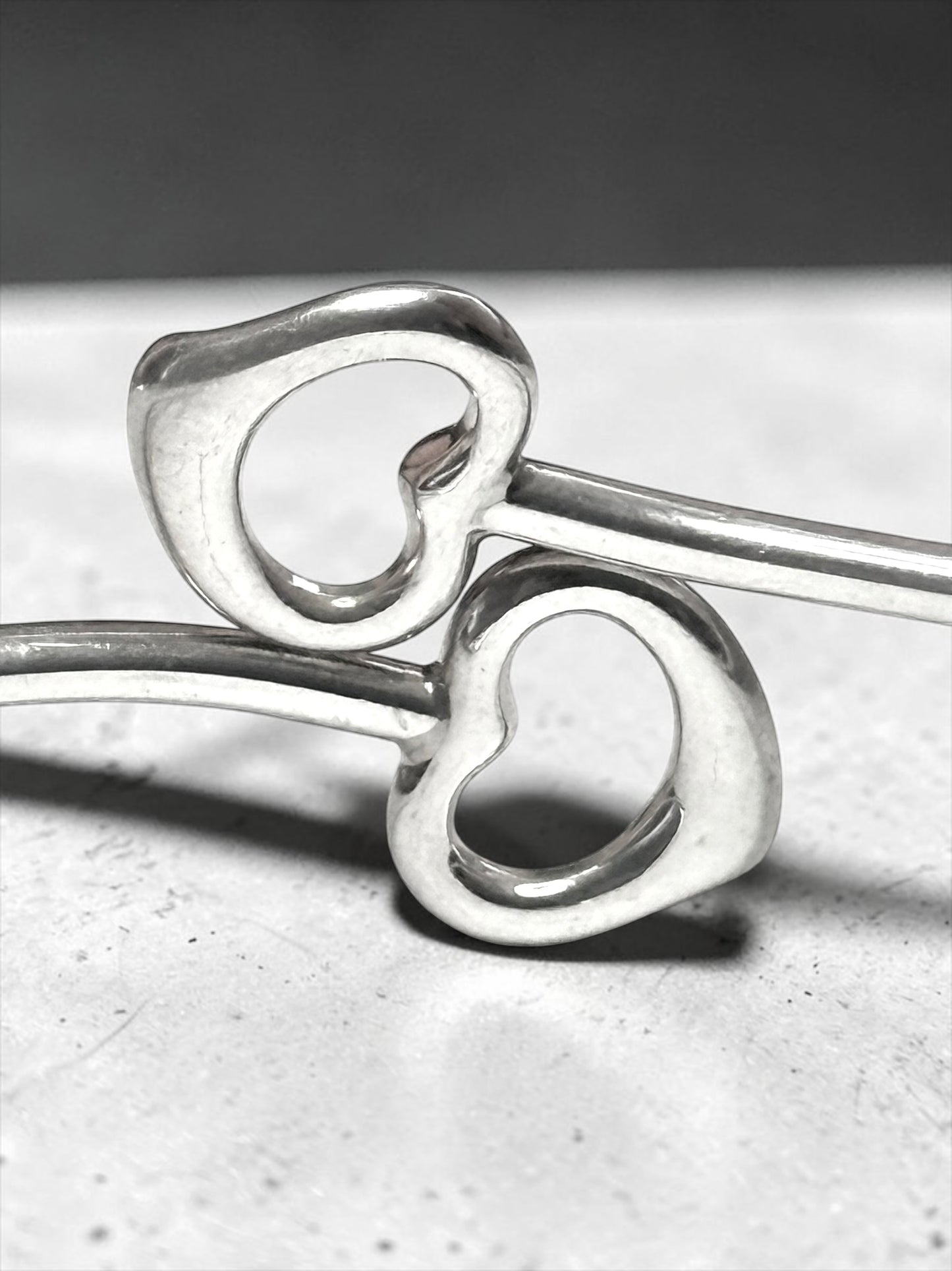Tiffany & Co Peretti Open Heart Bangle 925 Silver