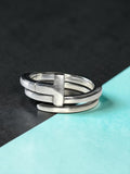 Rarely Available Tiffany & Co. Rare Sterling Silver T Square Wrap Ring size K
