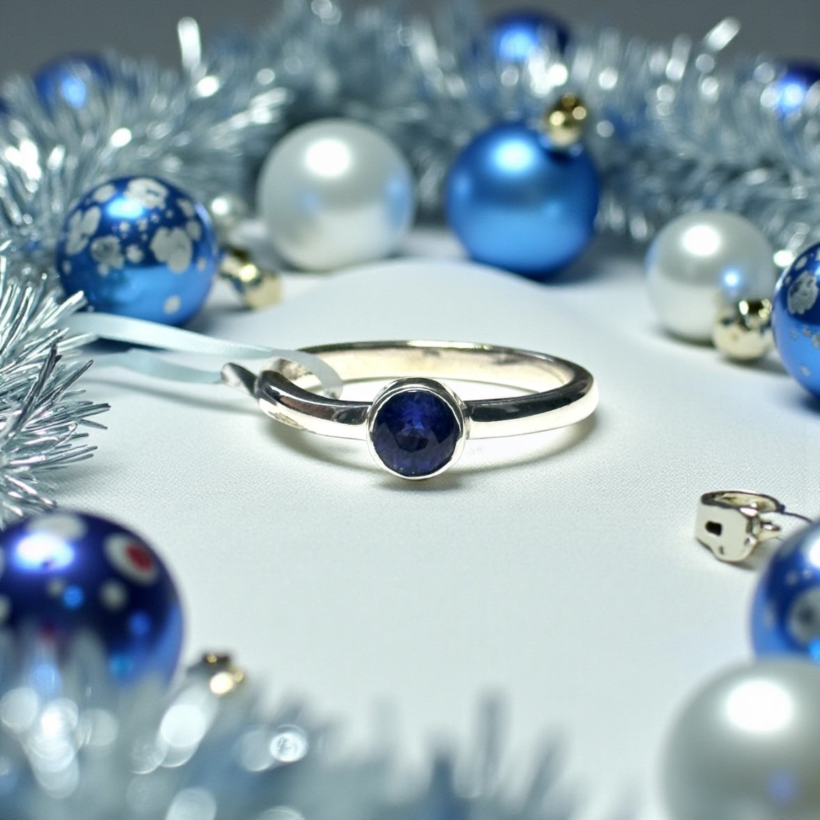 New Kyanite Solitaire Silver Ring Size P 1/2