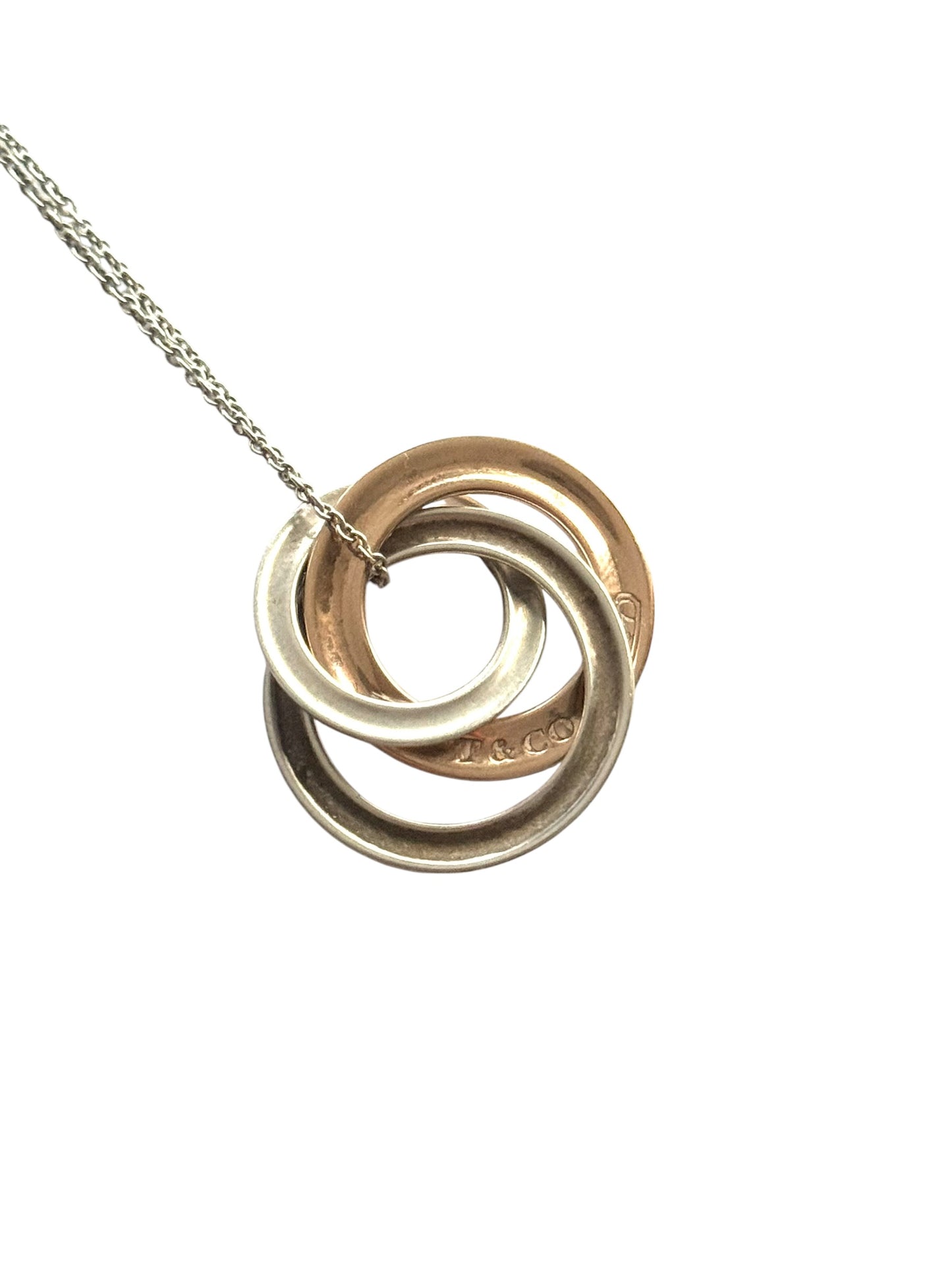 Rare Tiffany & Co Rubedo Three Circle Pendant & Chain