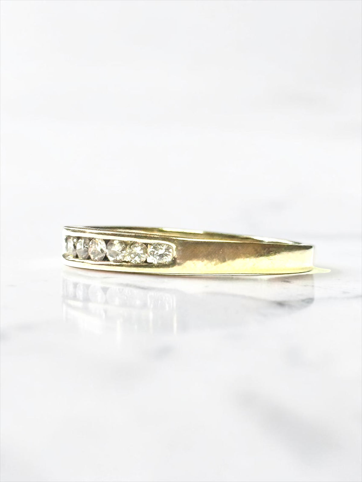 0.25ct Diamond Channel Set 9k Gold Ring Size Q 1/2