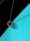 Tiffany & Co Two Silver Interlocking Circle Pendant Marked 925 Necklace