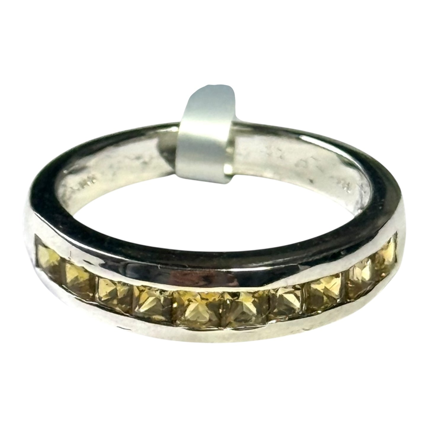 New Citrine Channel Set Silver Ring Size N CSC