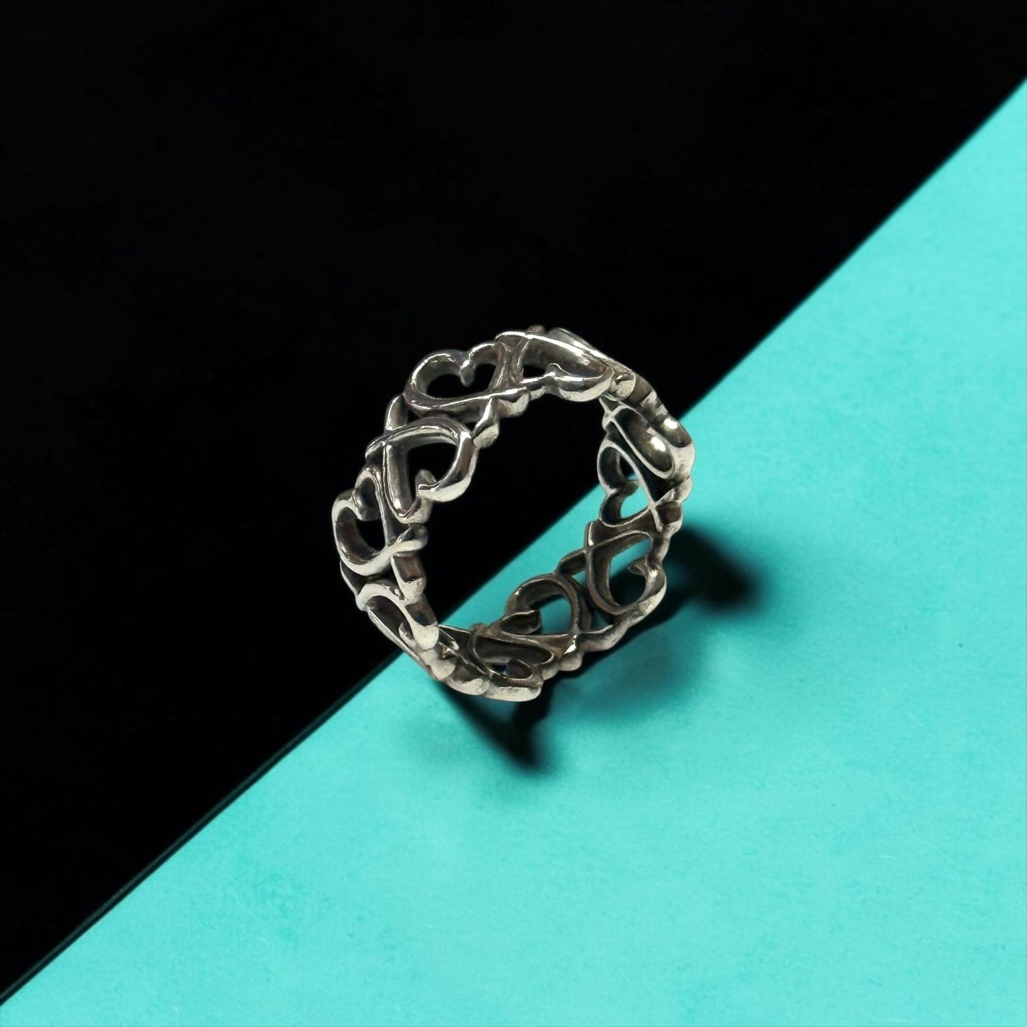 Tiffany & Co Paloma Picasso Retired Loving Hearts Ring Size J
