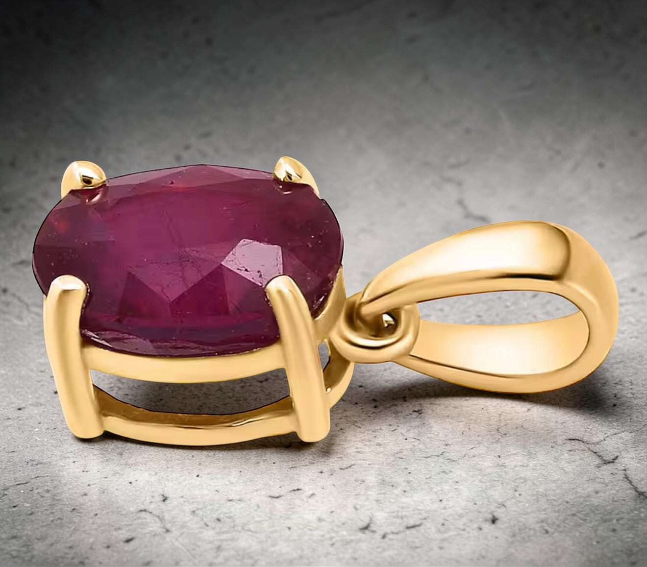 New AA Oval Cut Ruby 9ct Gold Pendant & 18" 9ct Gold Chain