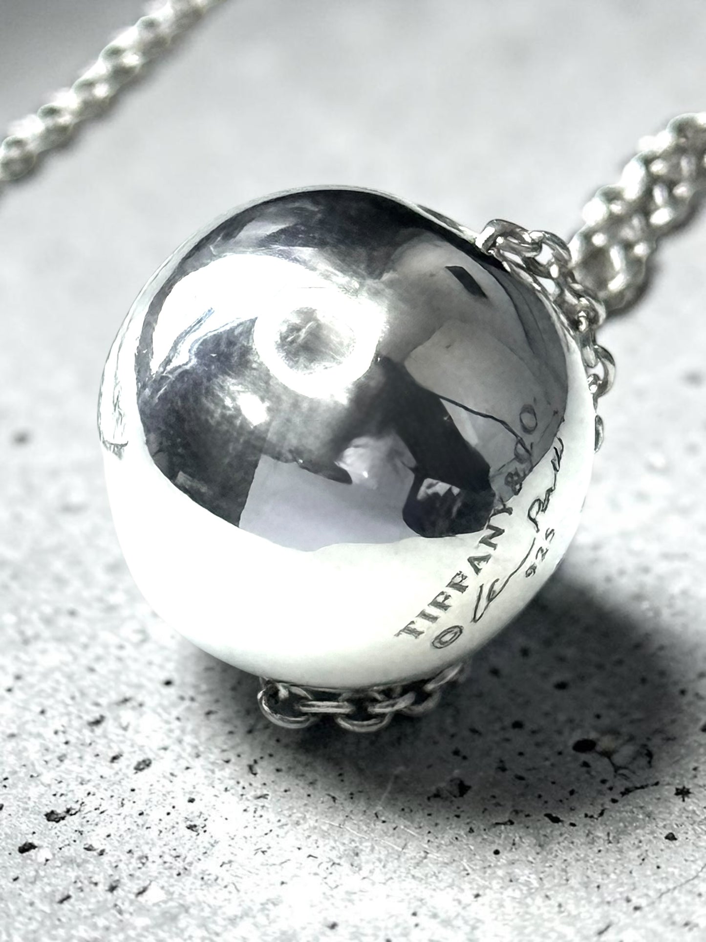 Rare Tiffany & Co Elsa Peretti Hardwear Ball Pendant 925 Silver