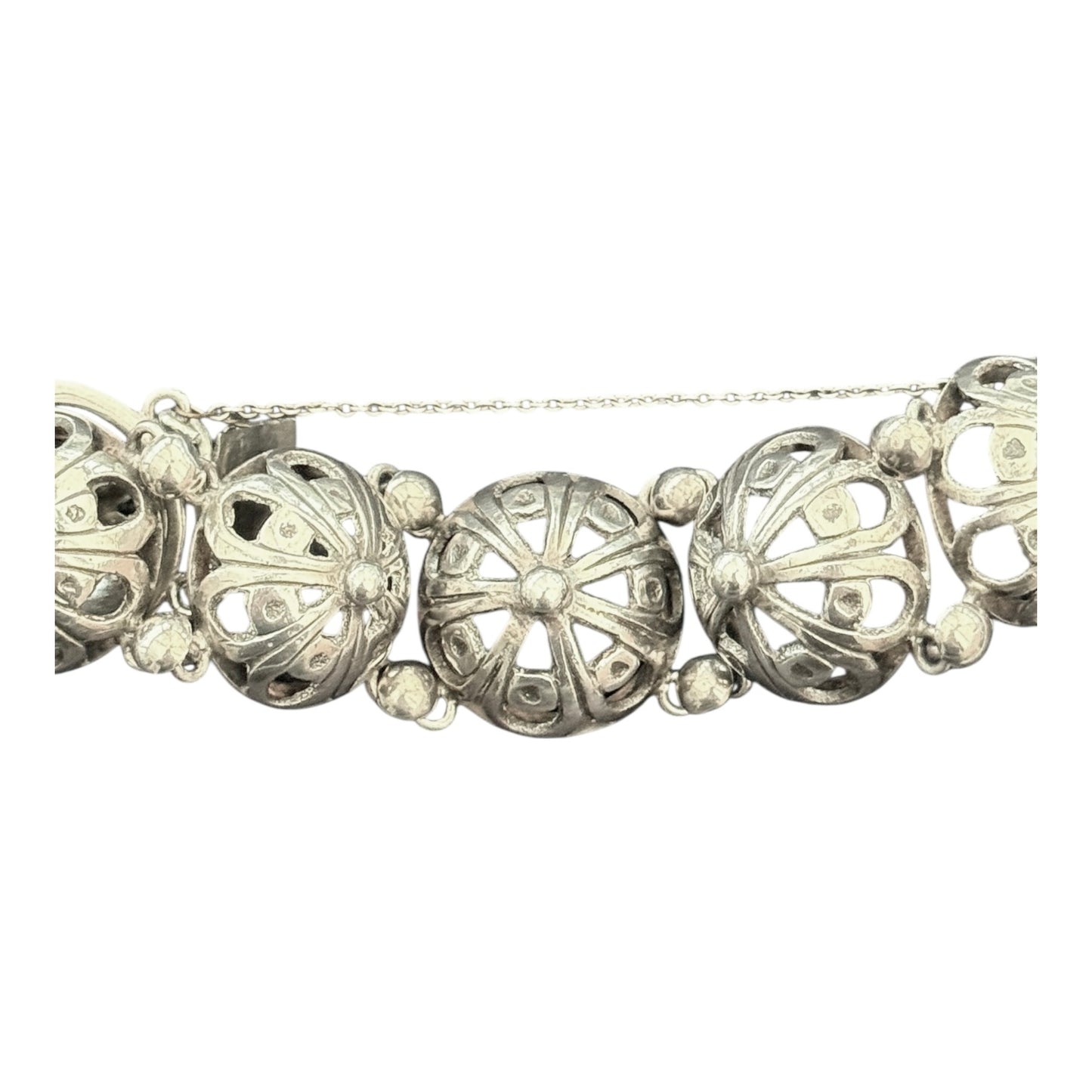 Devine Vintage Silver Mounted Brown Chalcedony & Silver Bracelet