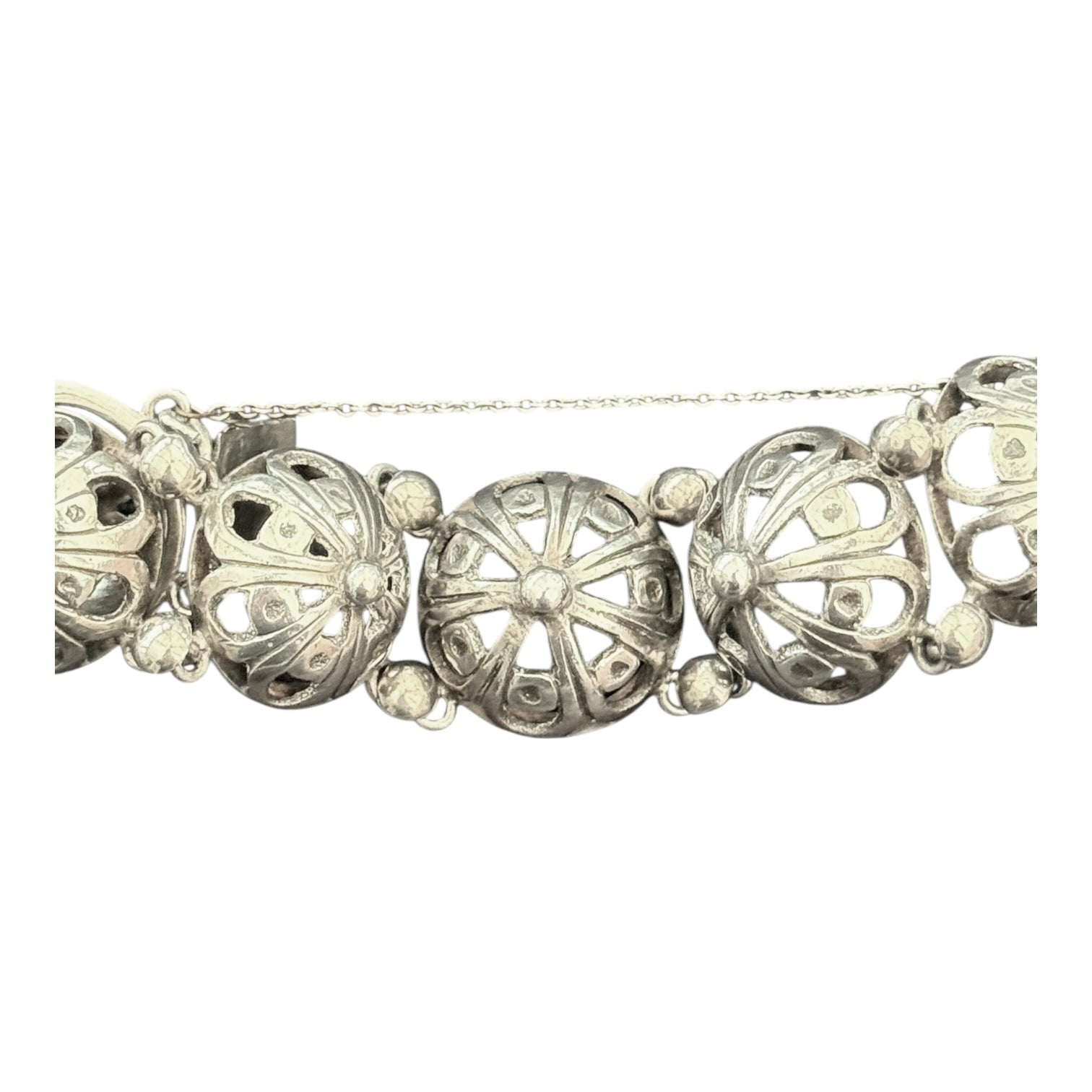 Devine Vintage Silver Mounted Brown Chalcedony & Silver Bracelet