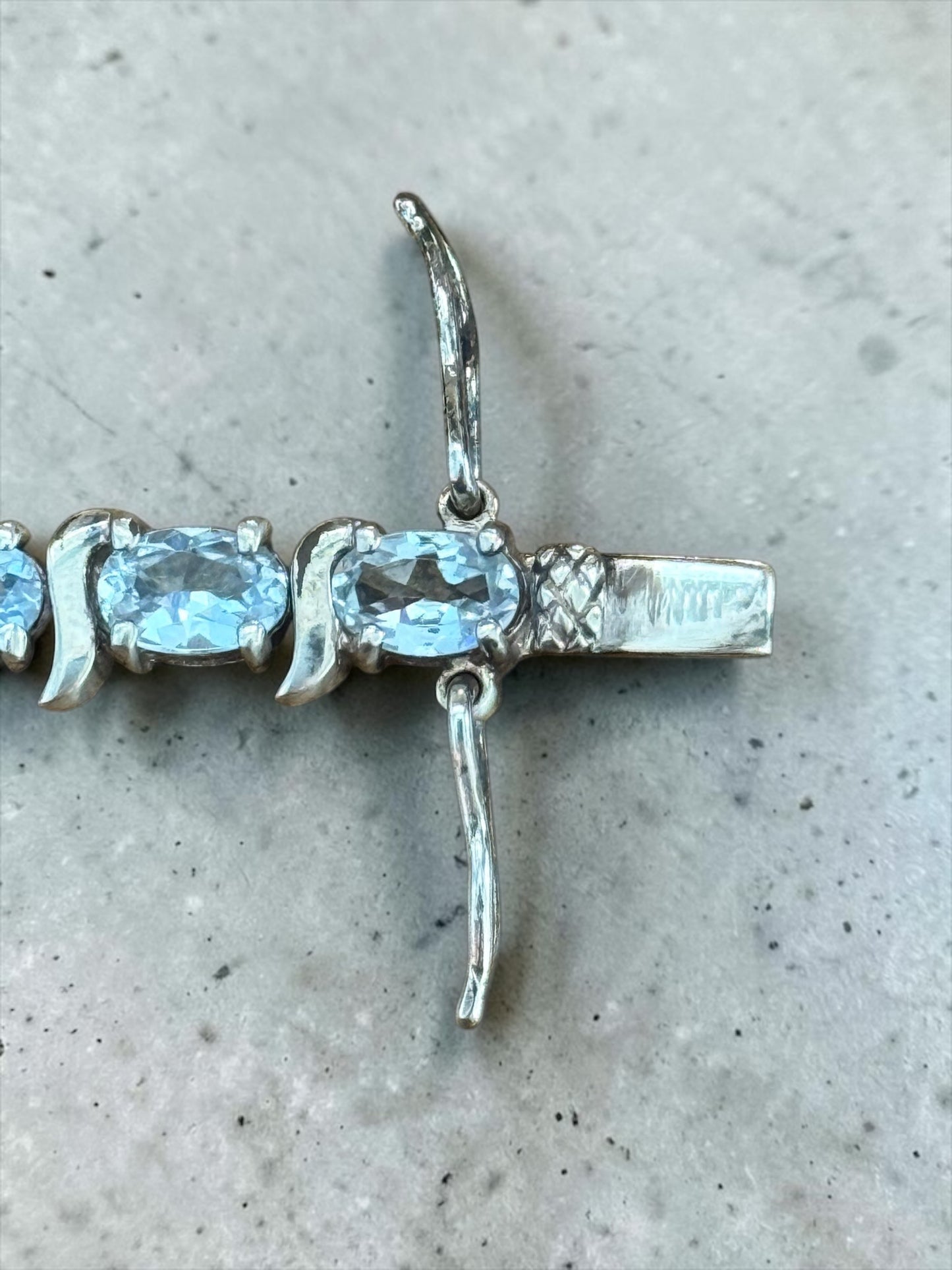 10ct Swiss Topaz 925 Silver Tennis Bracelet Hallmarked