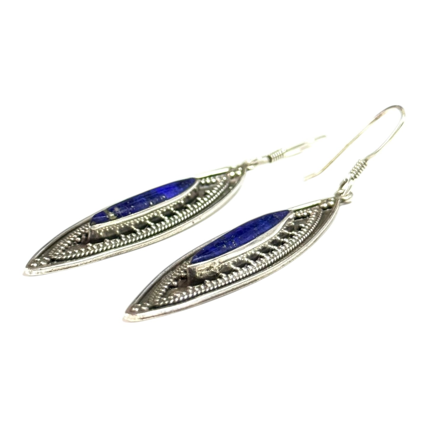 Vintage Lapis Lazuli Silver 925 Earrings