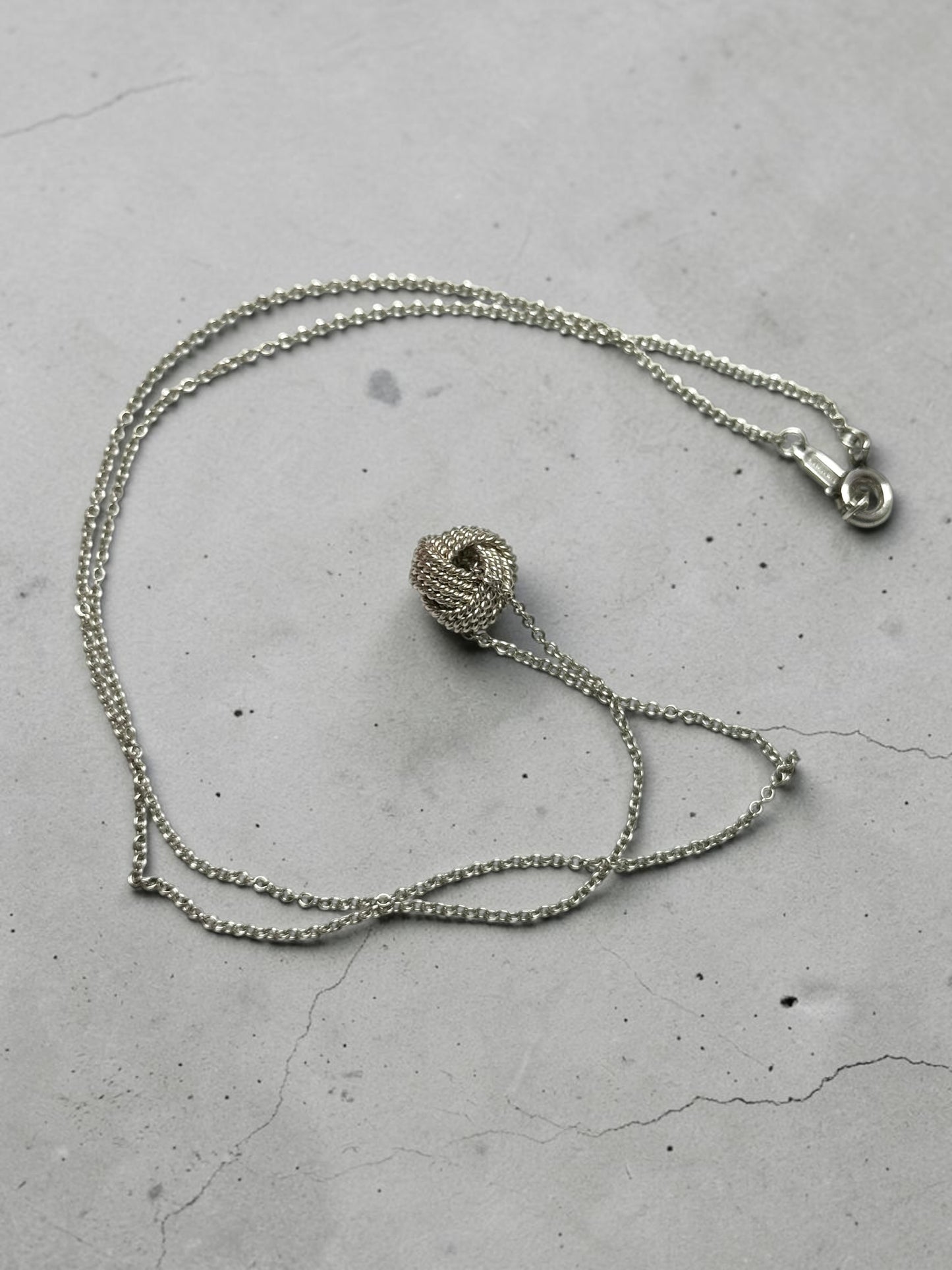 Tiffany & Co Knot Necklace & Earrings 925 Silver Original Backs