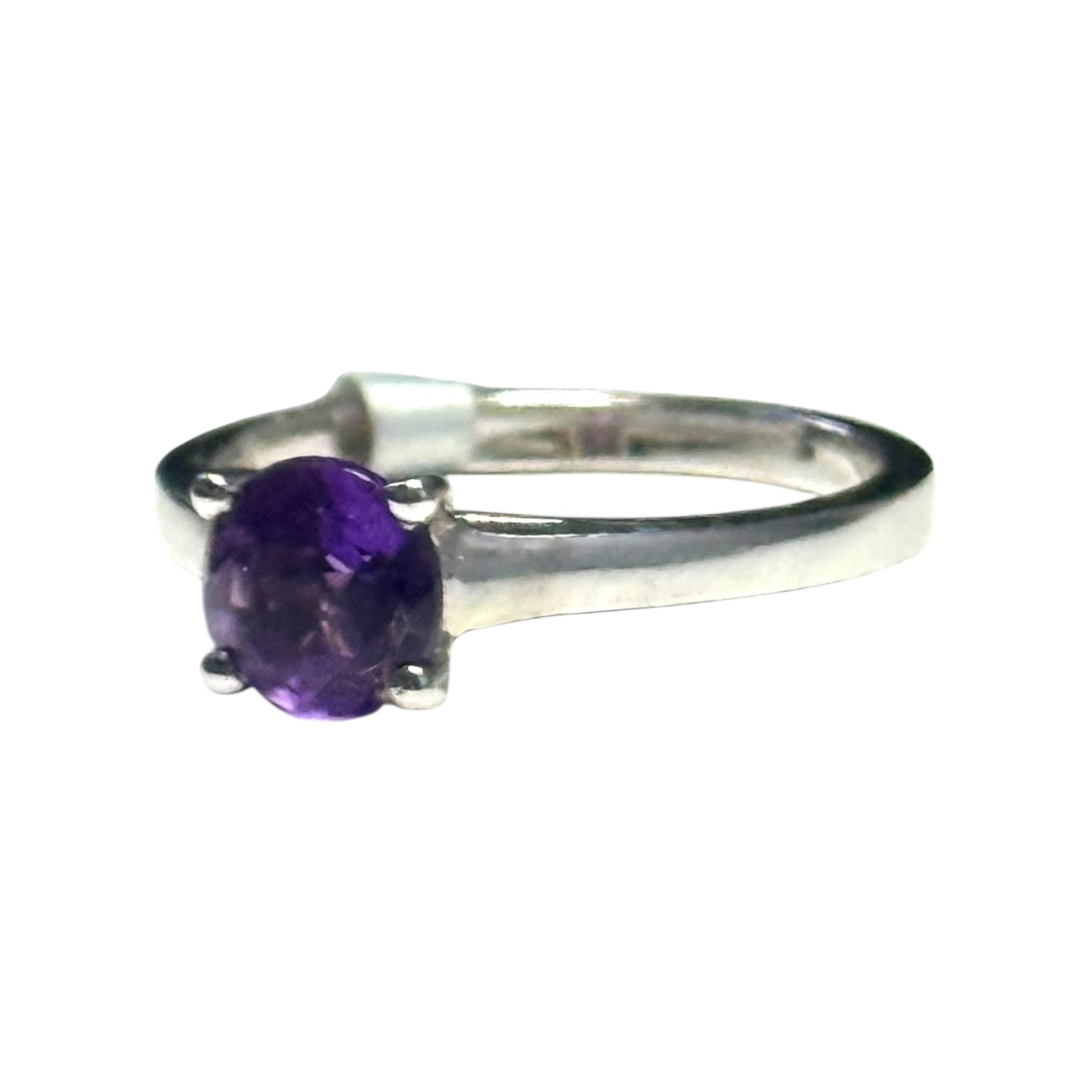 New 1.28ct Amethyst Solitaire Silver Ring Size P 1/2 CSC