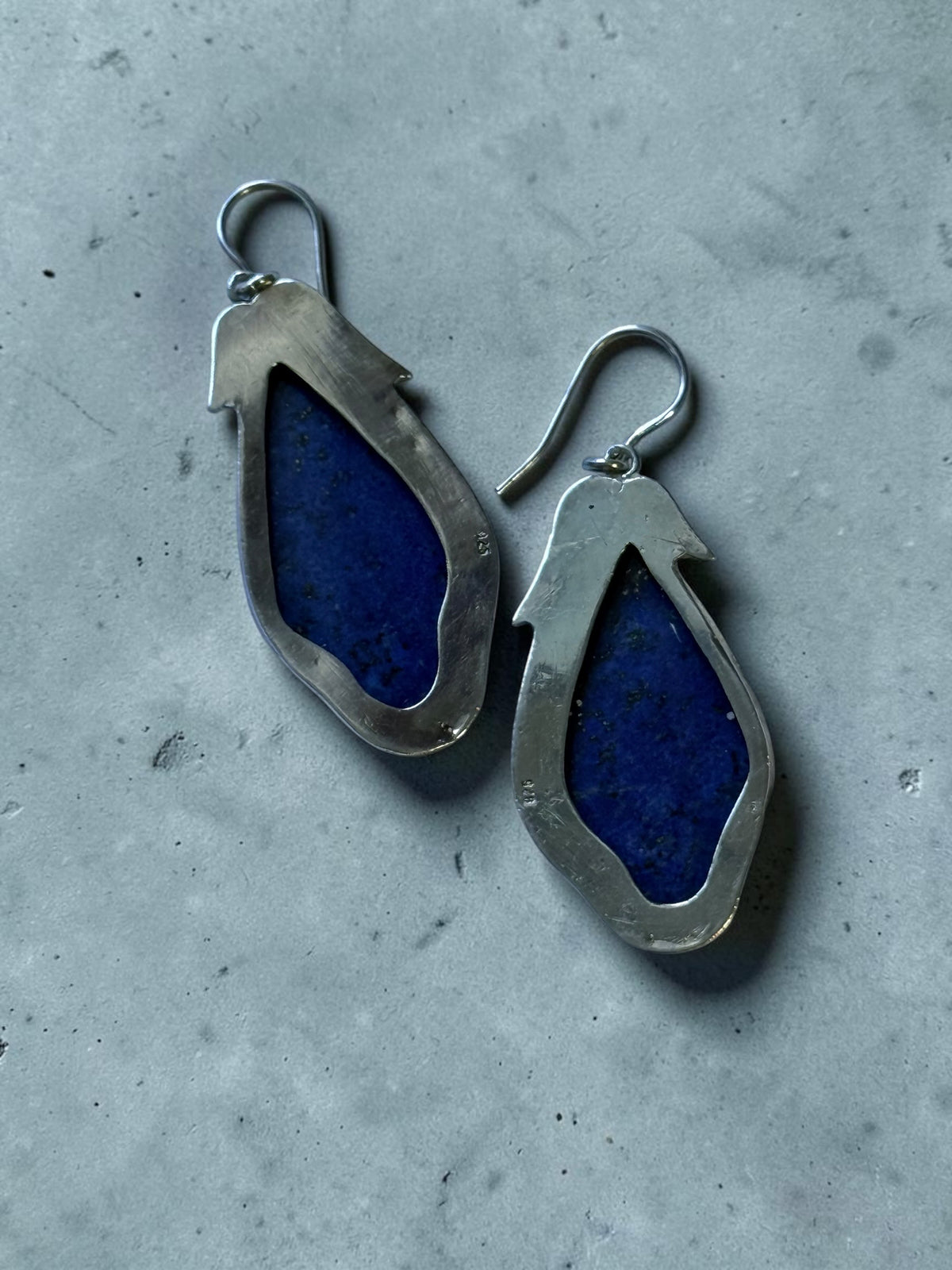 Vintage Lapis Lazuli 925 Silver Drop Earrings
