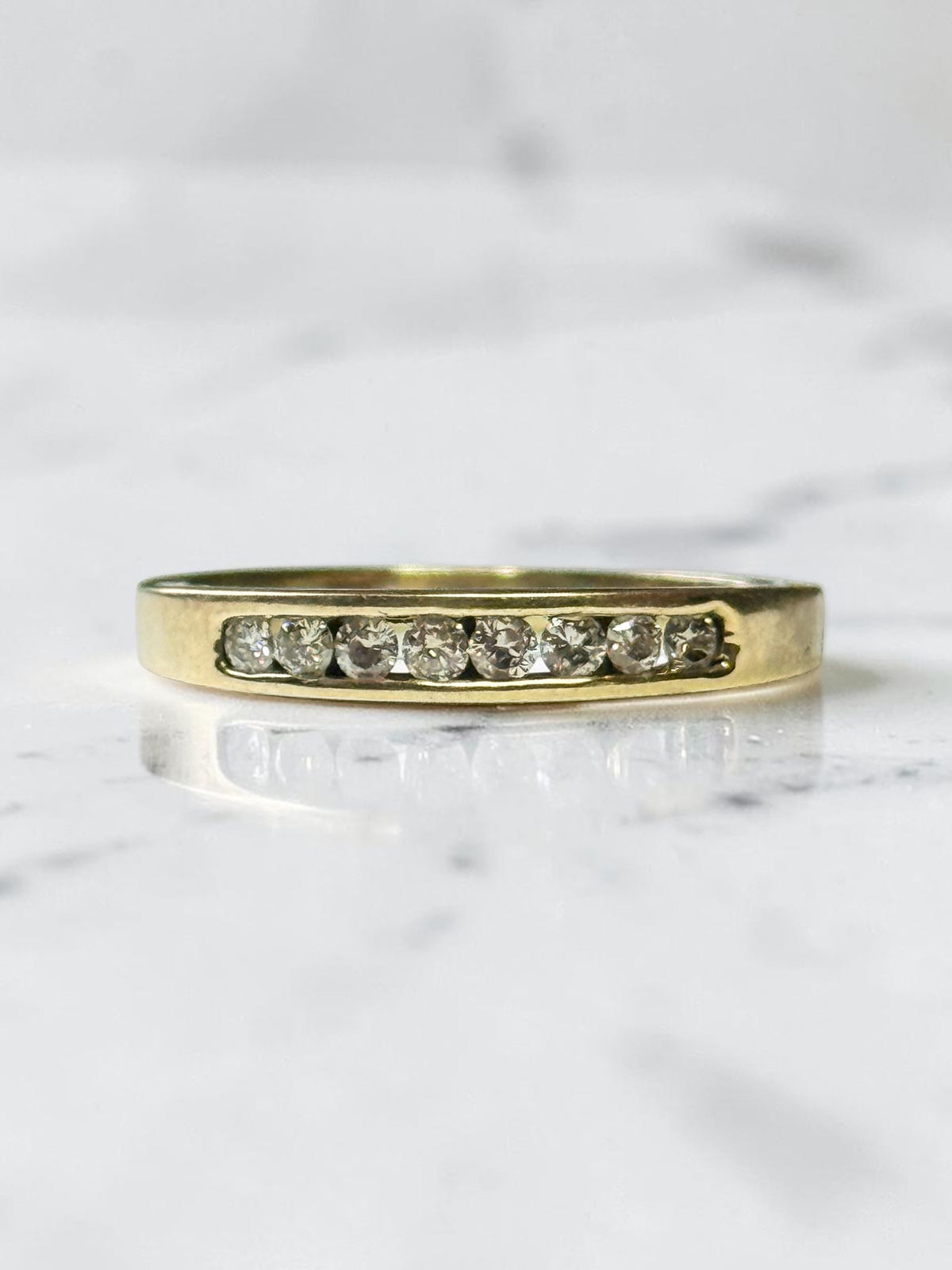 0.25ct Diamond Channel Set 9k Gold Ring Size Q 1/2