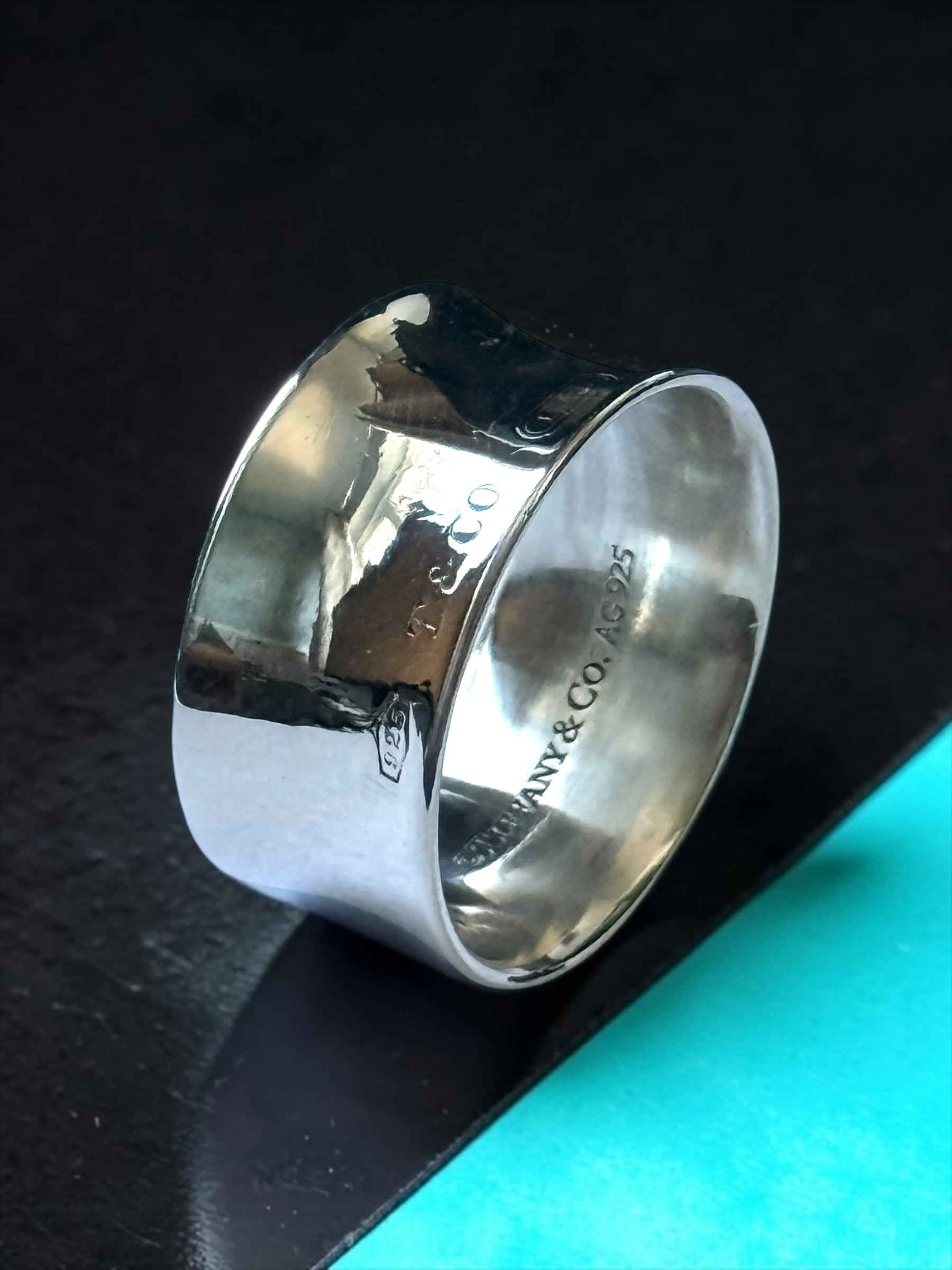 Tiffany & Co 1837 Vintage Wide Band Ring Hallmarked Size W