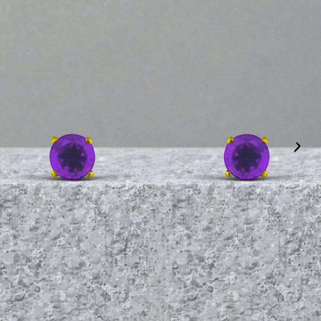 9ct Gold Amethyst Earrings New February Birth Stone