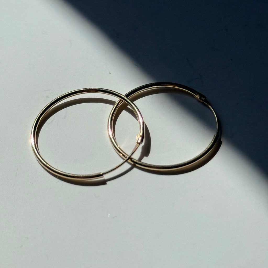 9ct Gold 20mm Hinged Hoop Earrings