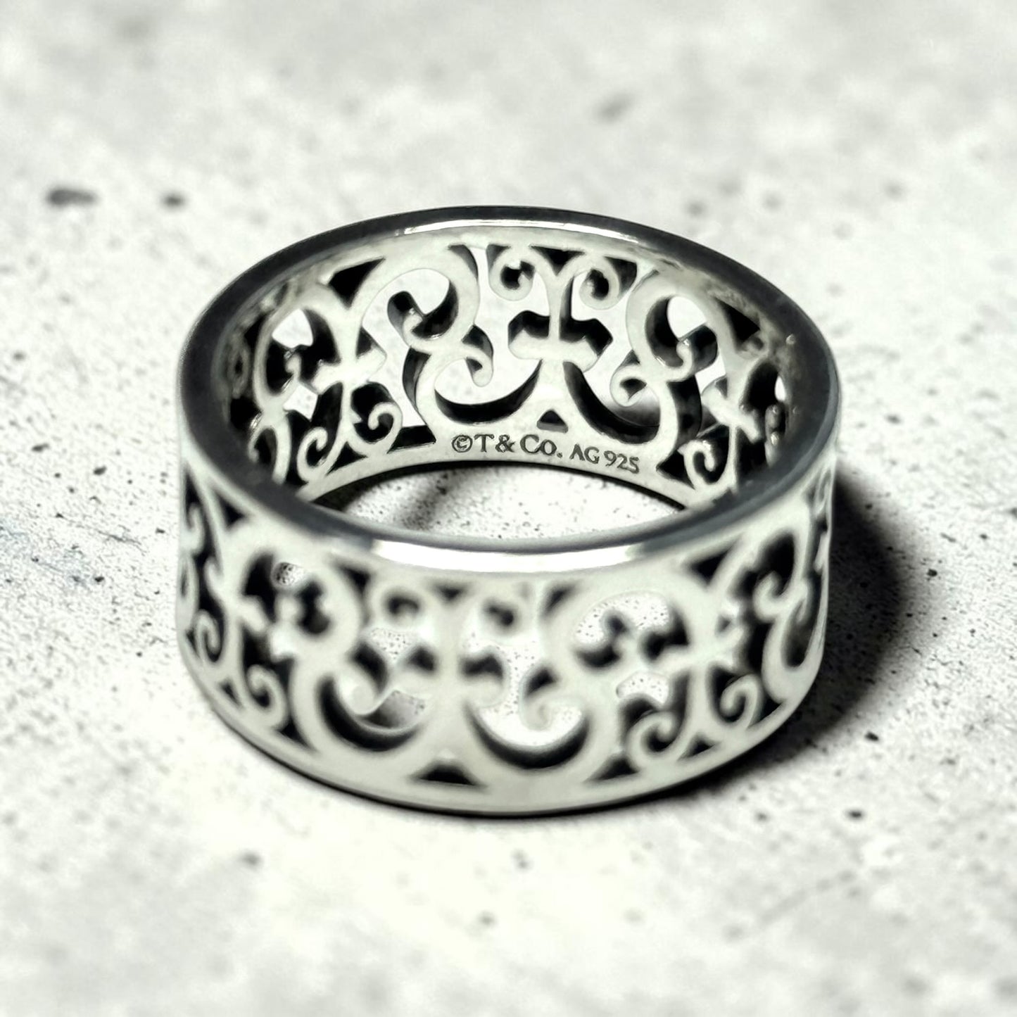 Rare Tiffany & Co Enchant 925 Silver Ring Size UK Q 1/2 / US 8.25