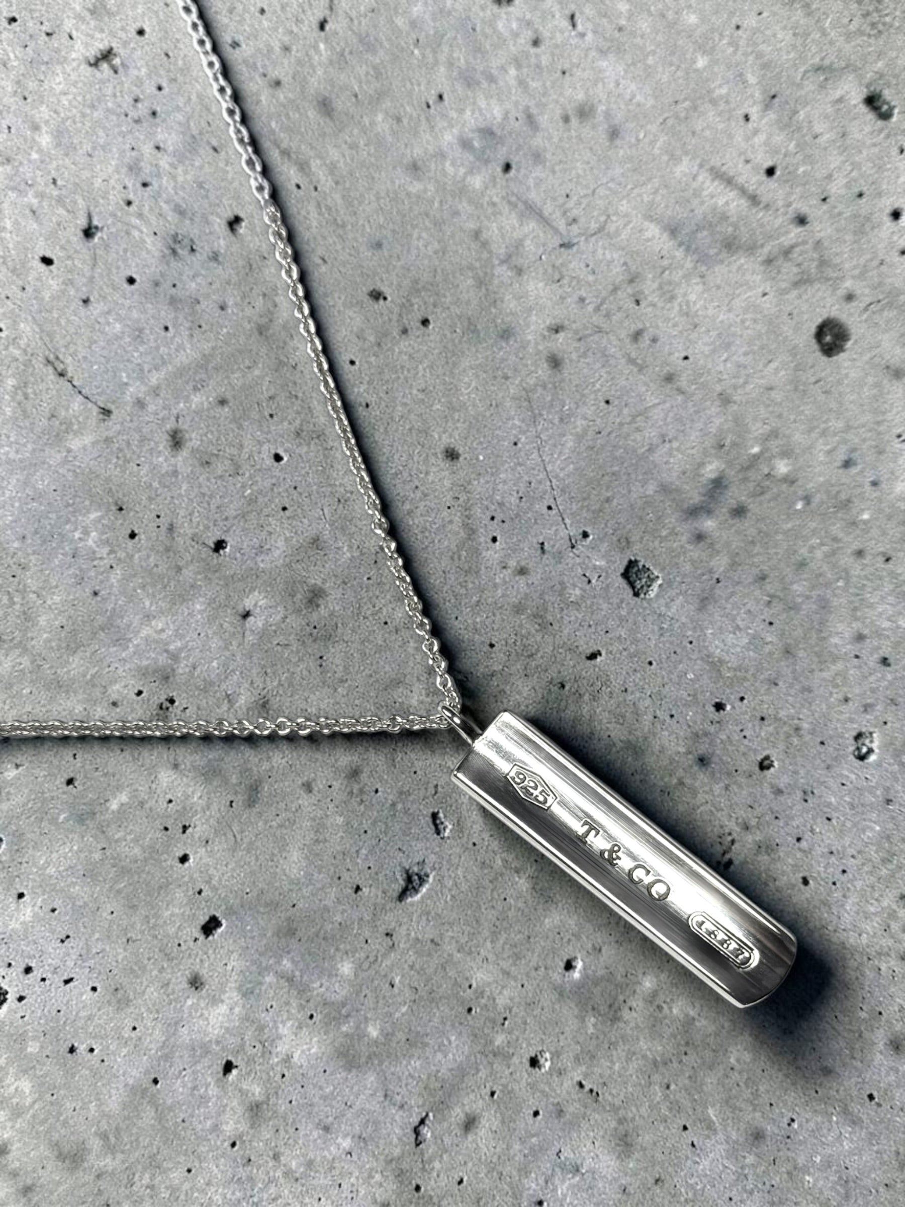 Tiffany & Co 1837 Ingot 925 Silver Pendant & Chain