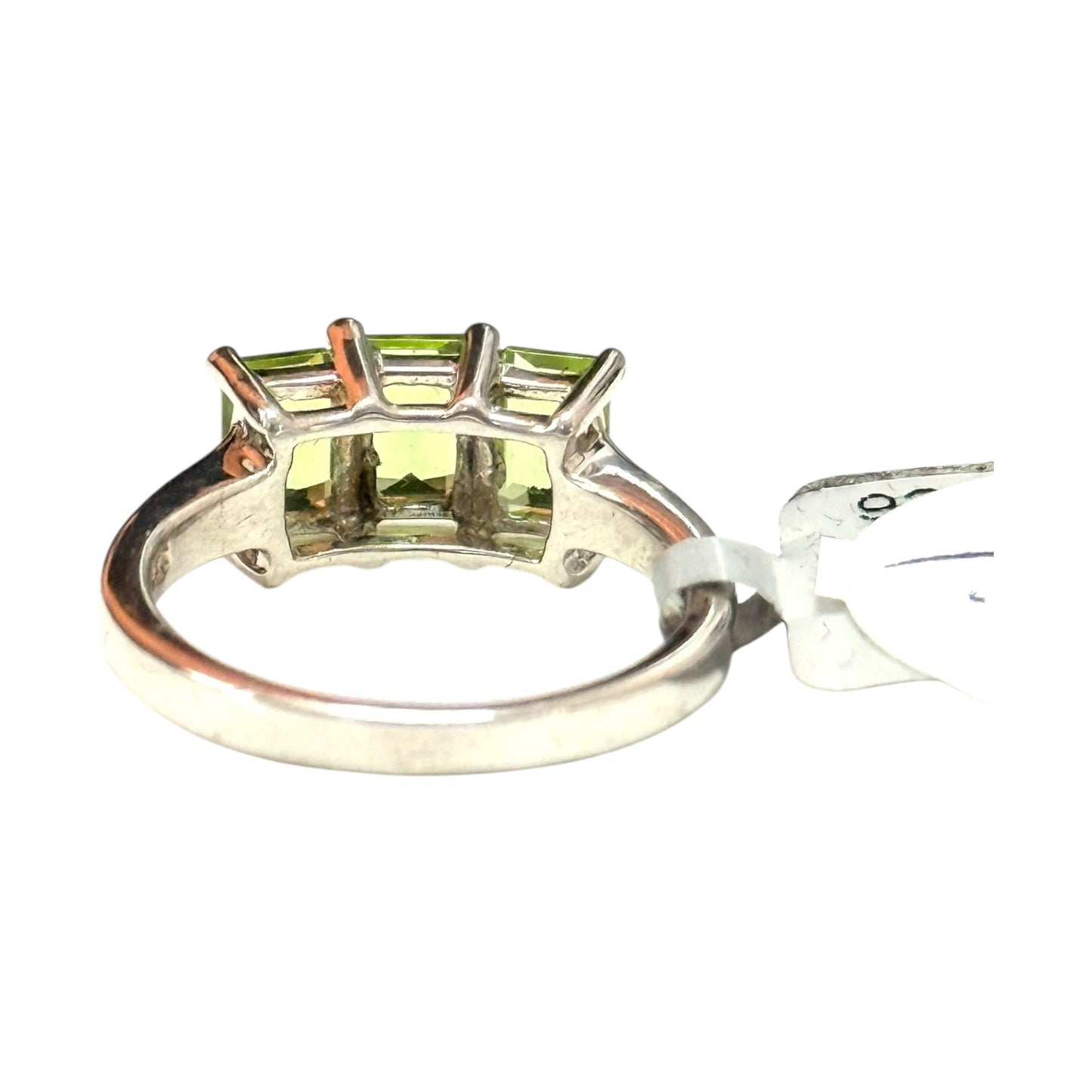 New Peridot Trilogy 1.2ct Silver Ring Size L 1/2 CSC